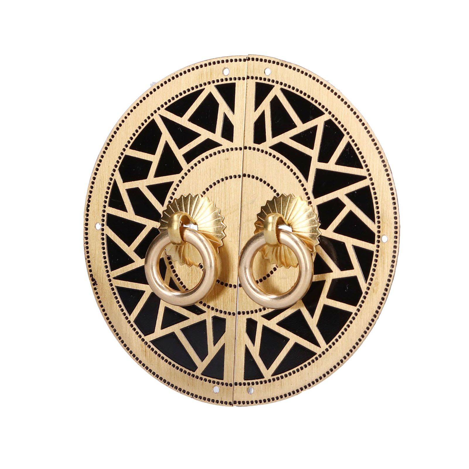 Chinese Antique Cabinet Handle Brass Circular Plaid Bookcase Knob for Wardrobe view 5