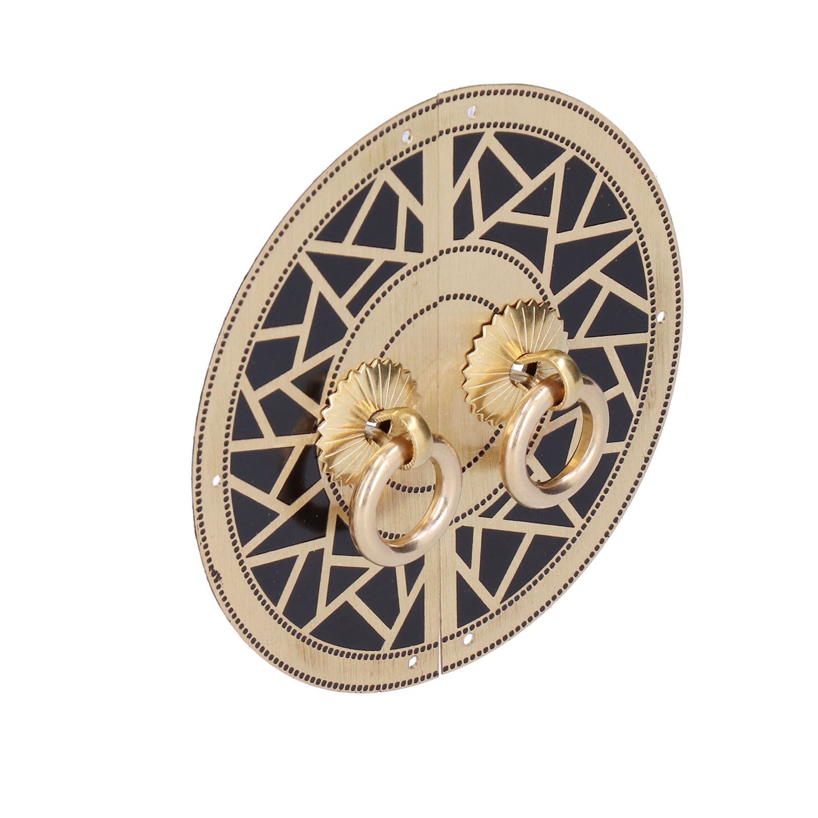Chinese Antique Cabinet Handle Brass Circular Plaid Bookcase Knob for Wardrobe view 7