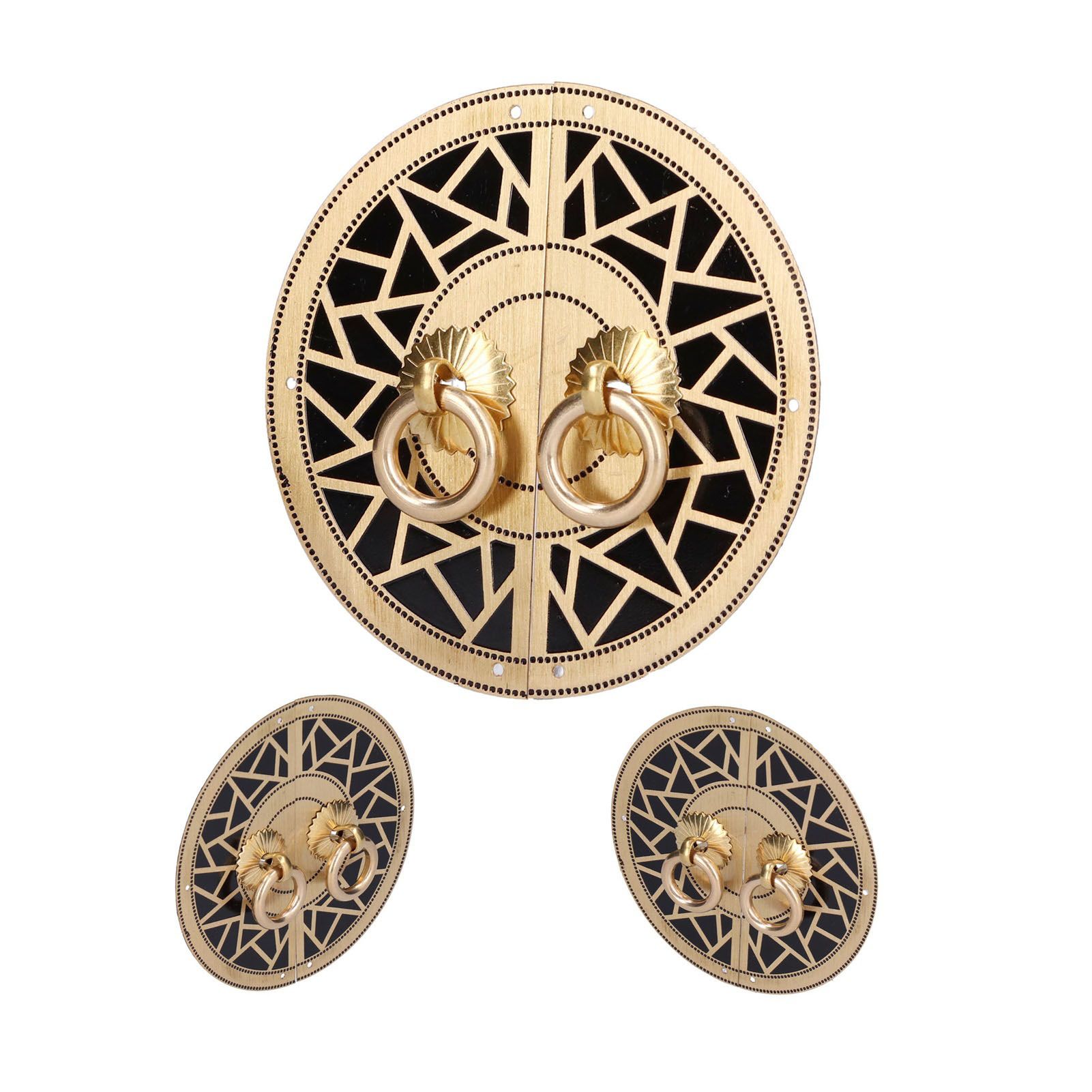 Chinese Antique Cabinet Handle Brass Circular Plaid Bookcase Knob for Wardrobe view 8