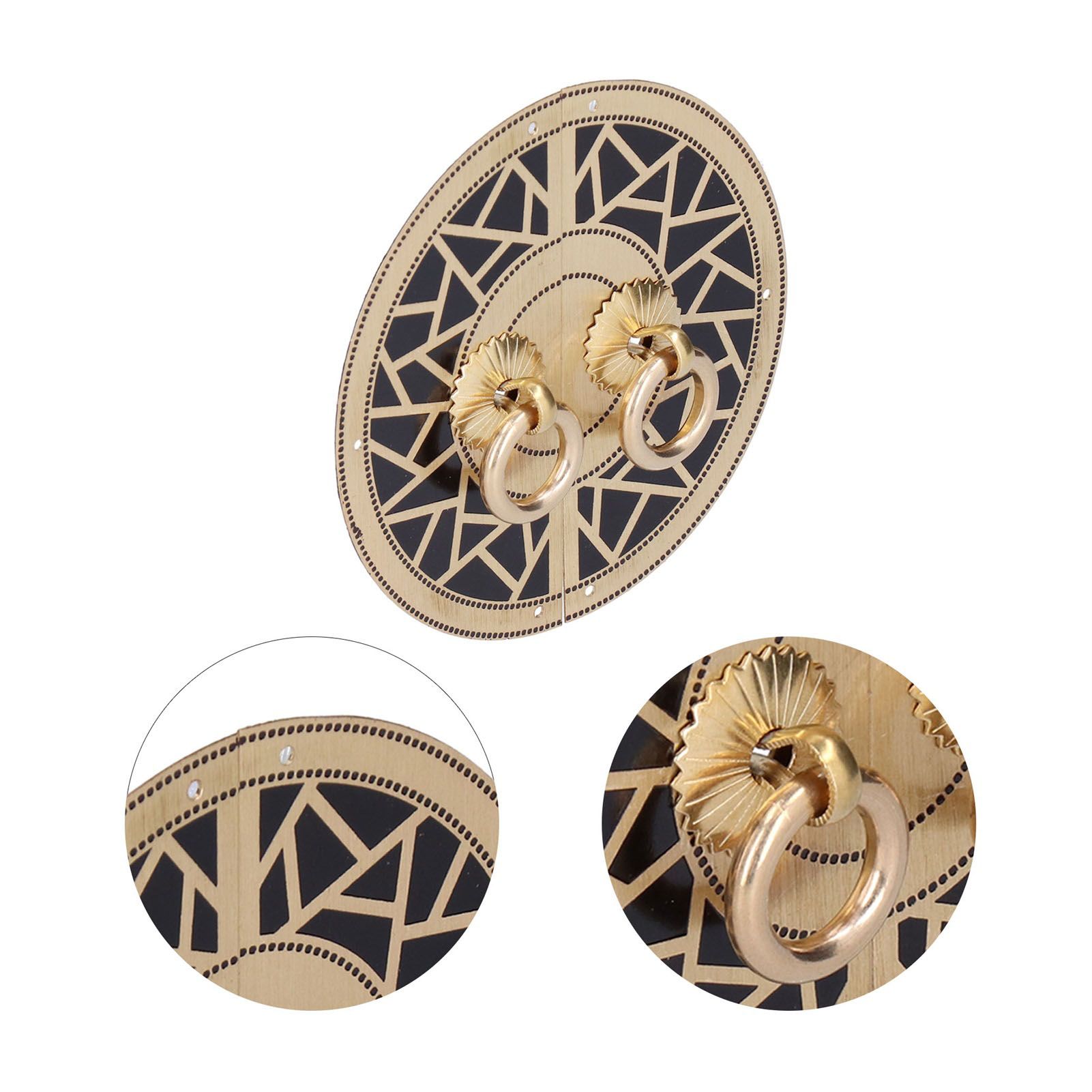 Chinese Antique Cabinet Handle Brass Circular Plaid Bookcase Knob for Wardrobe view 9
