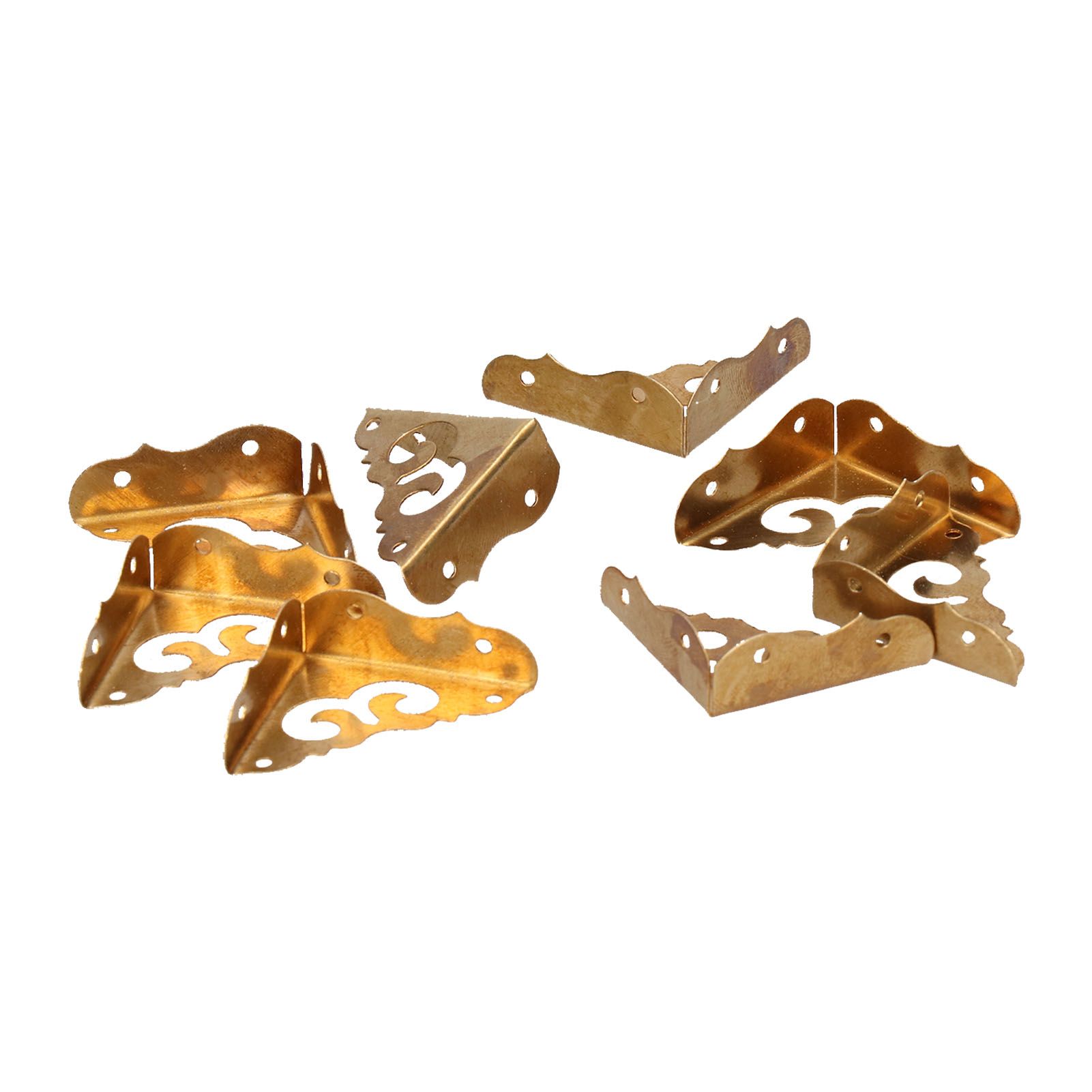 8Set Box Corner Protector Antique Short Side Brass Corner Guard for Box