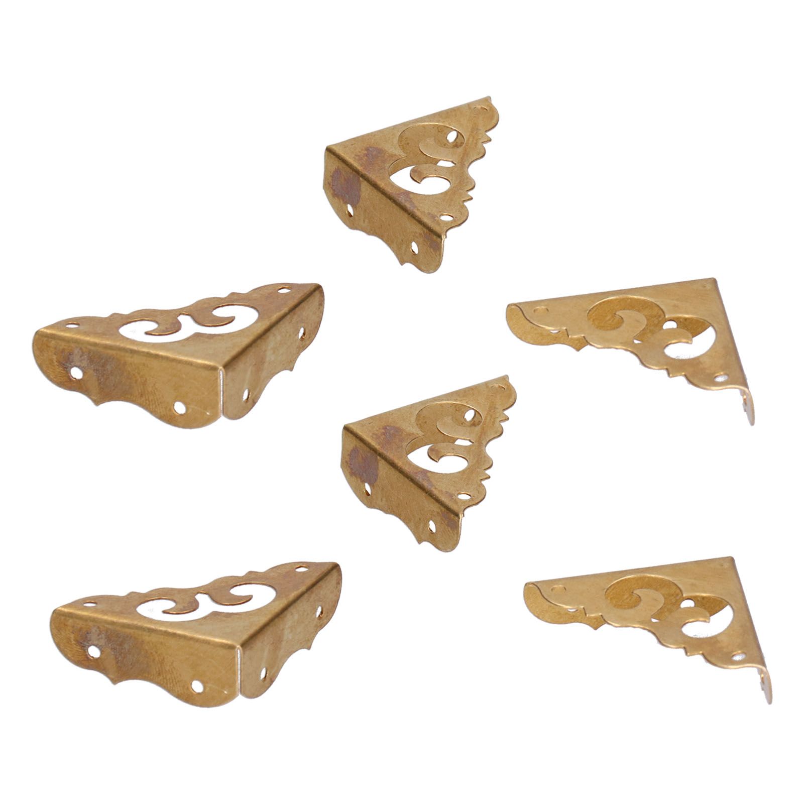 8Set Box Corner Protector Antique Short Side Brass Corner Guard for Box view 8