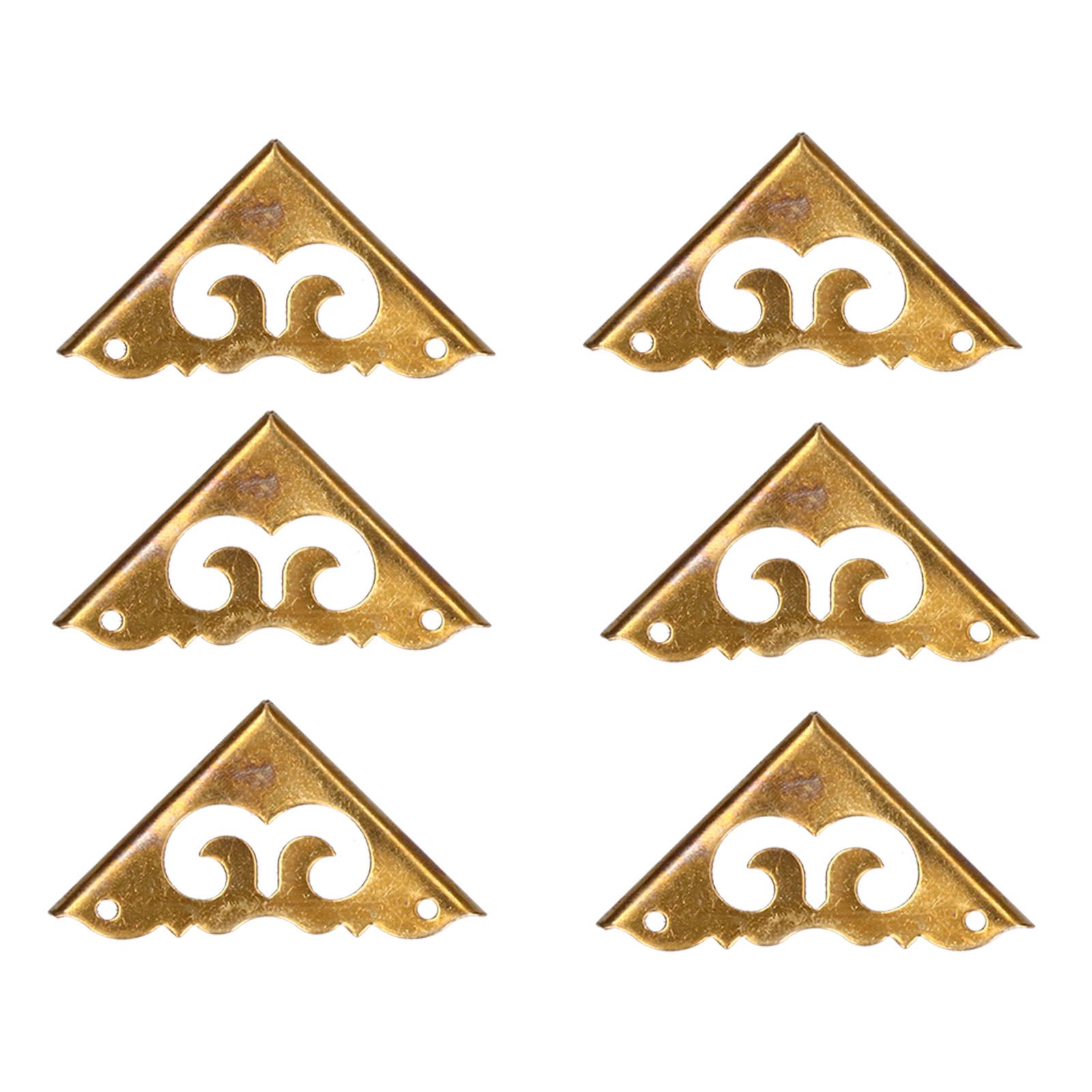8Set Box Corner Protector Antique Short Side Brass Corner Guard for Box view 10