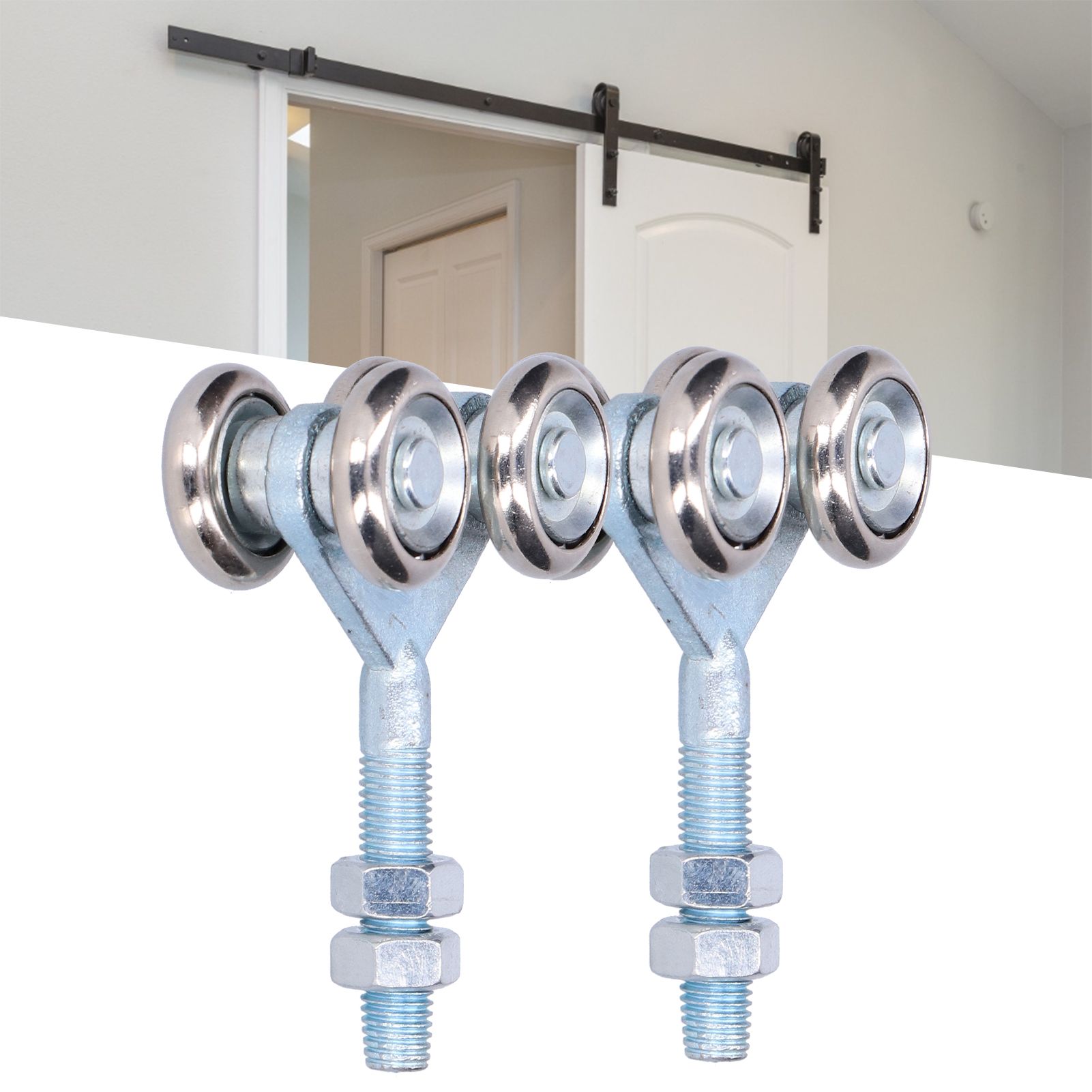 2Pcs Door Hanging Wheel Pulley Roller Glass Door Accessory for Barn Door view 12