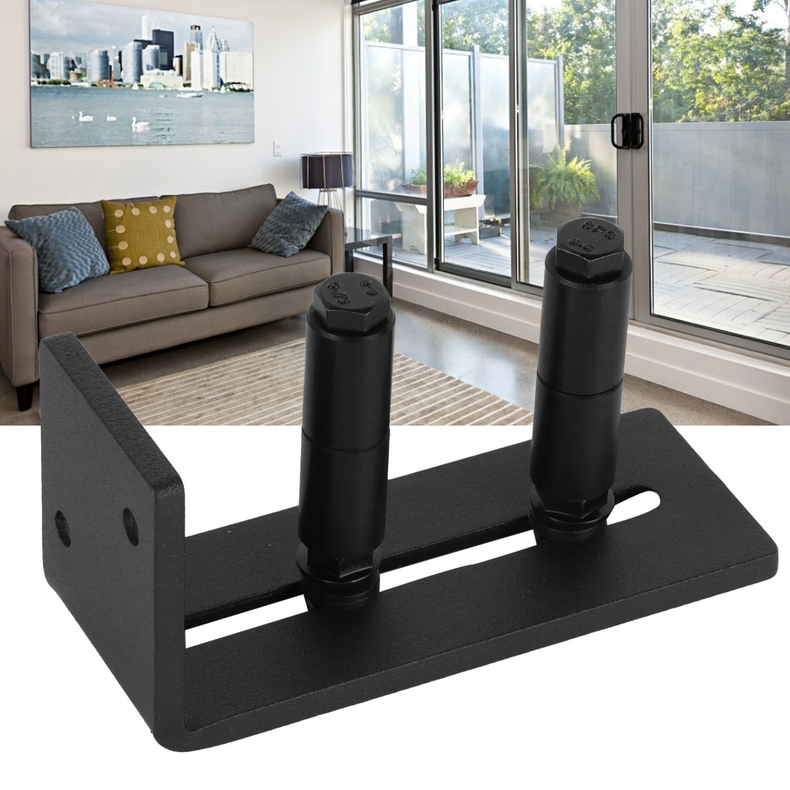 Sliding Barn Door Guide Carbon Steel Bottom Floor Roller Guide Kit Hardware view 12