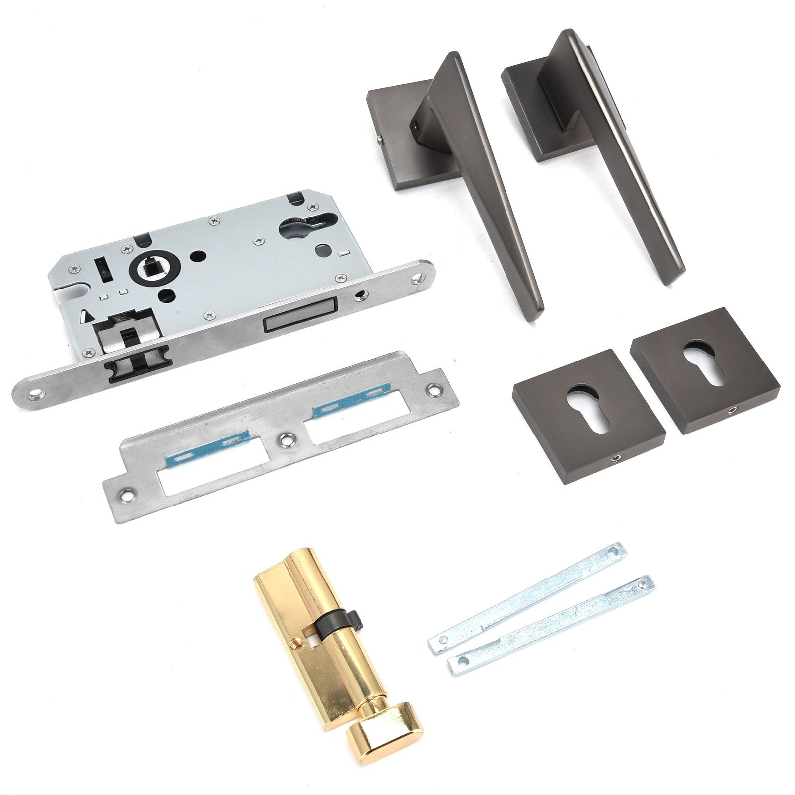 Split Door Lock Handle Kit Modern AntiTheft Door Lockset for Home Bedroom view 5