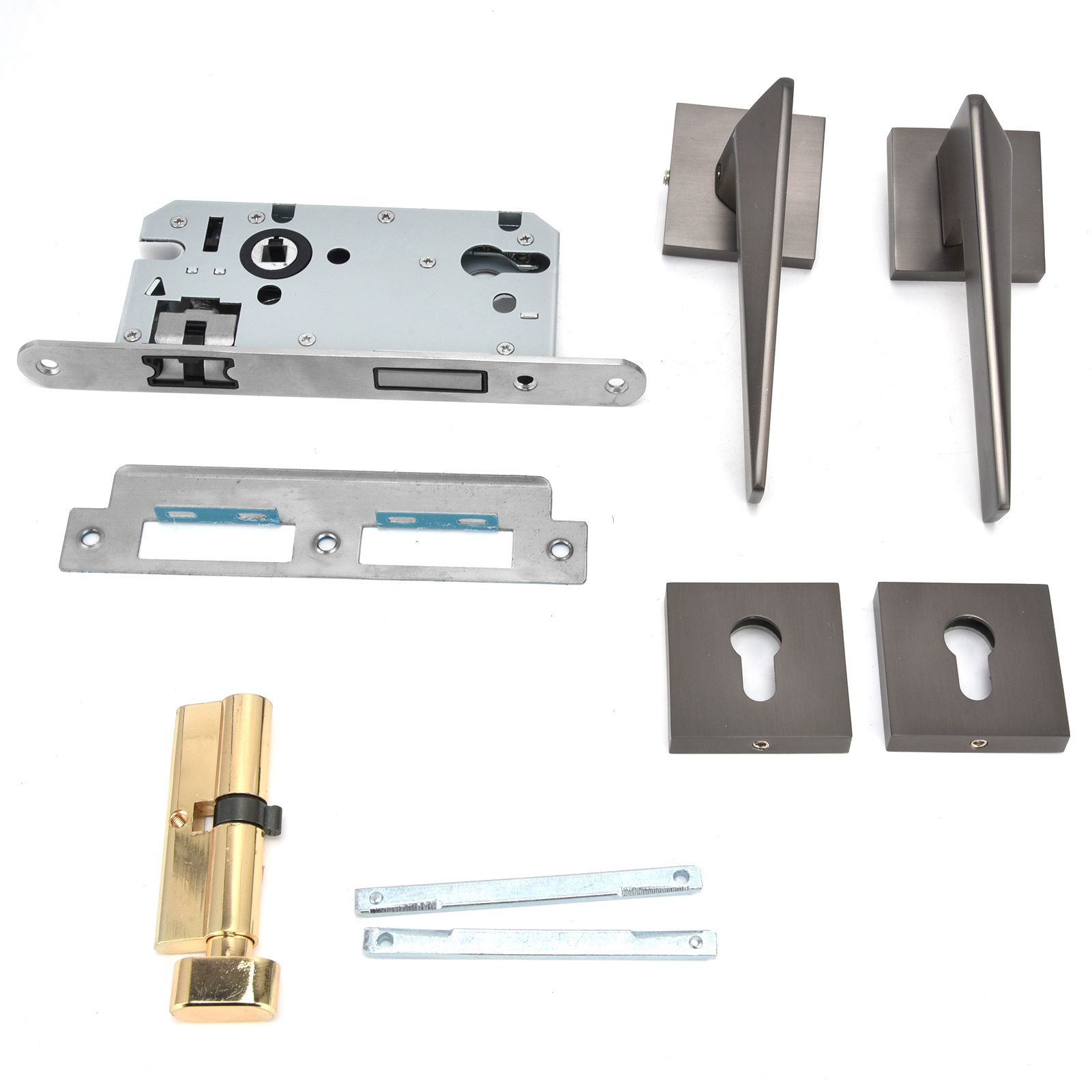 Split Door Lock Handle Kit Modern AntiTheft Door Lockset for Home Bedroom view 7
