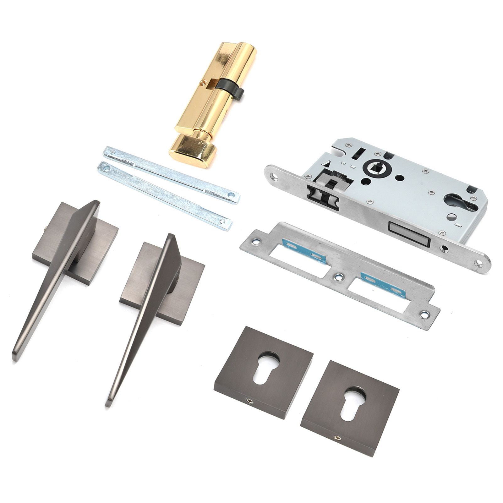 Split Door Lock Handle Kit Modern AntiTheft Door Lockset for Home Bedroom view 9