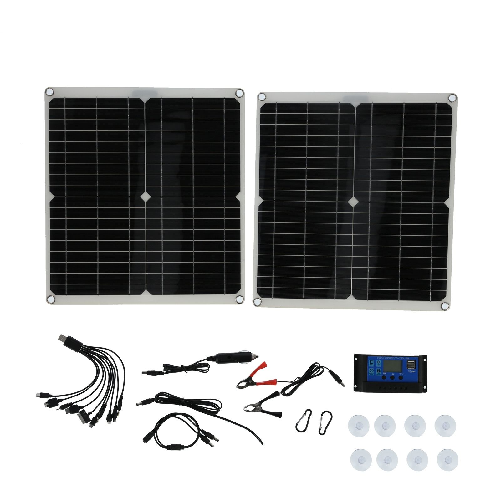 2Pcs Portable 25W Solar Panel Board 20V 60A Solar Charge Controller for view 2