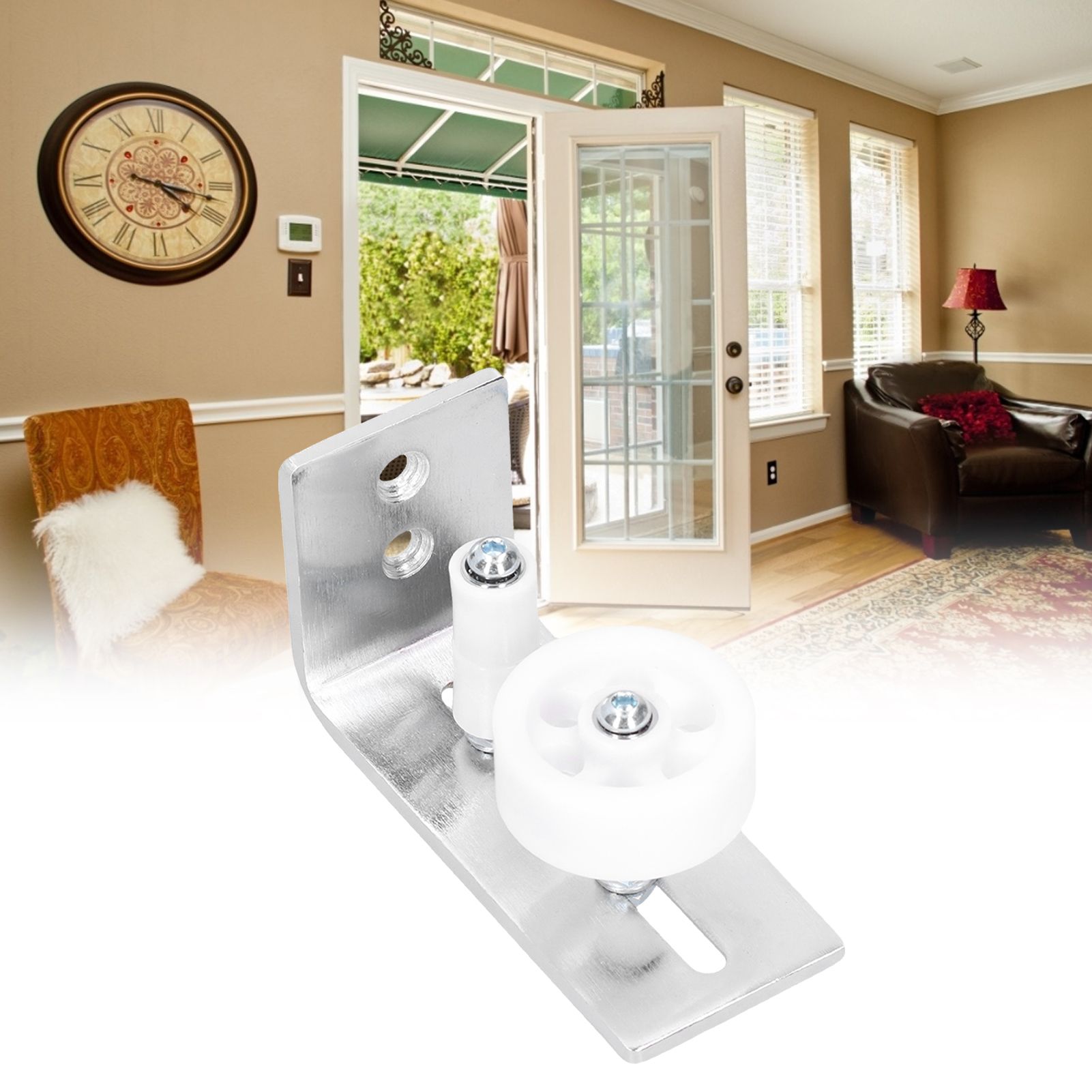 Barn Door Floor Guide Carbon Steel Chromeplating Floor Roller Guide Kit view 12