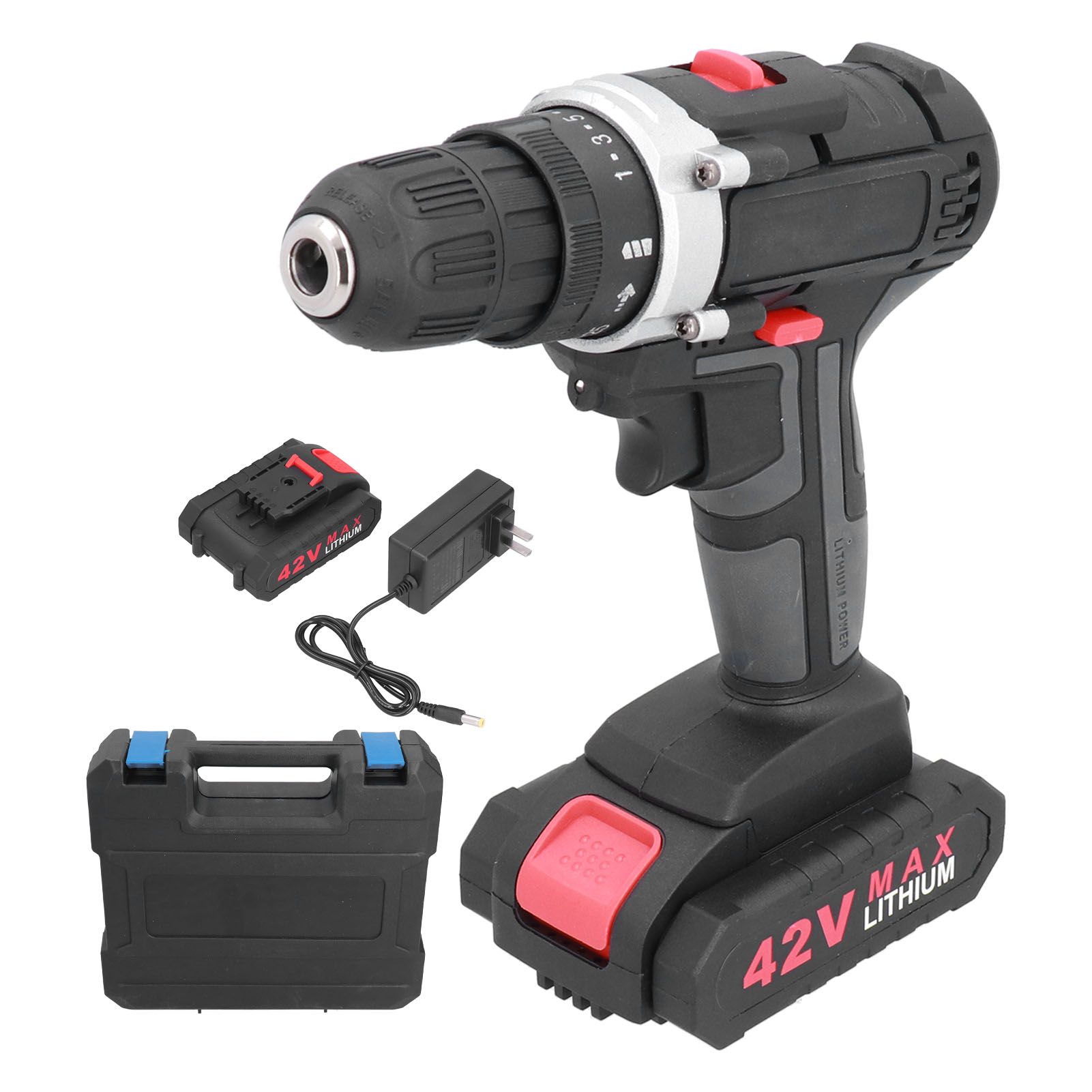 42V Cordless Electric Drill 2‑Variable Speed Portable Zinc Alloy Screwdriver view 2