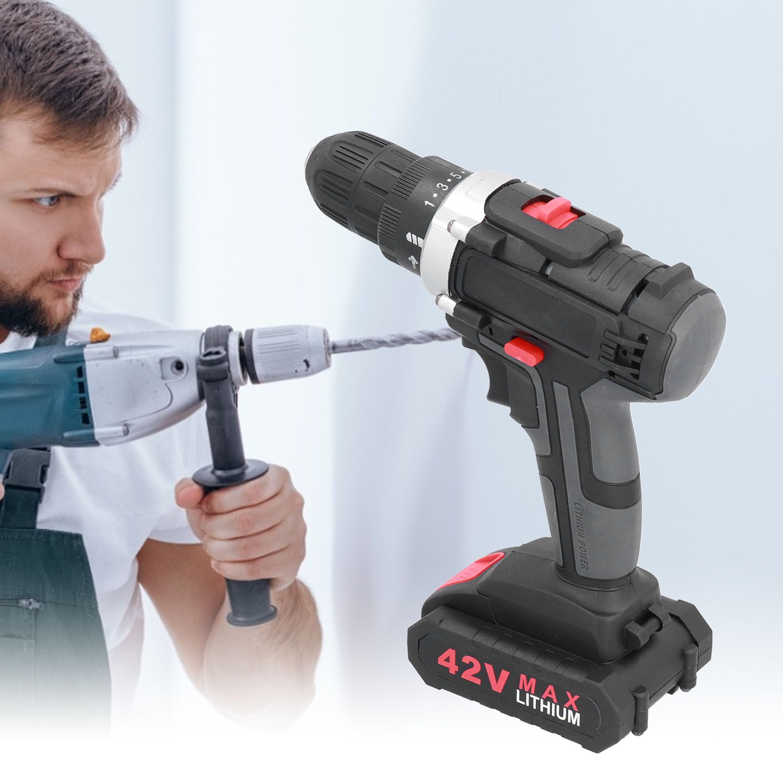 42V Cordless Electric Drill 2‑Variable Speed Portable Zinc Alloy Screwdriver view 12
