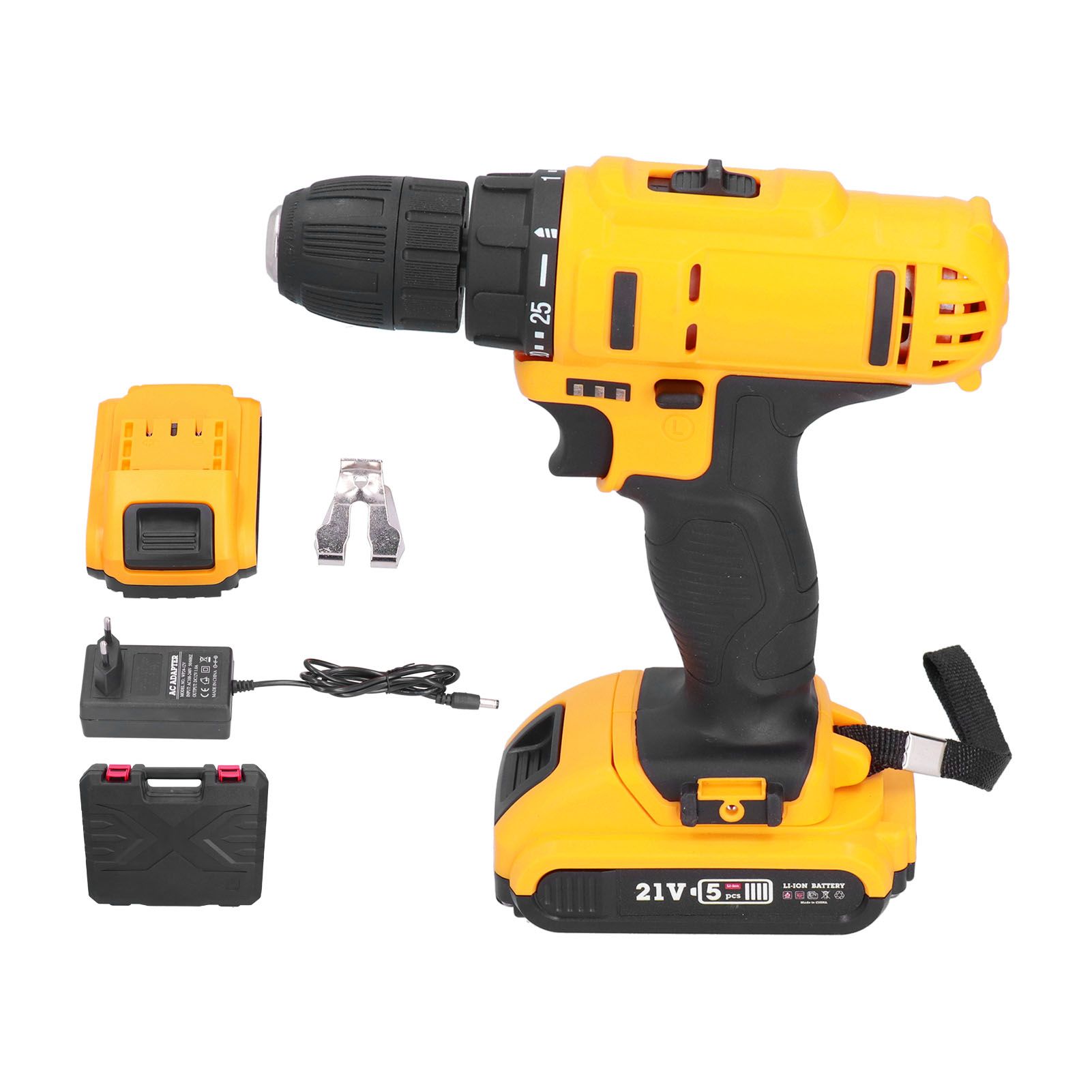 21V Lithium Cordless Electric Drill MultiFunction Drill Driver Rechargeable view 2