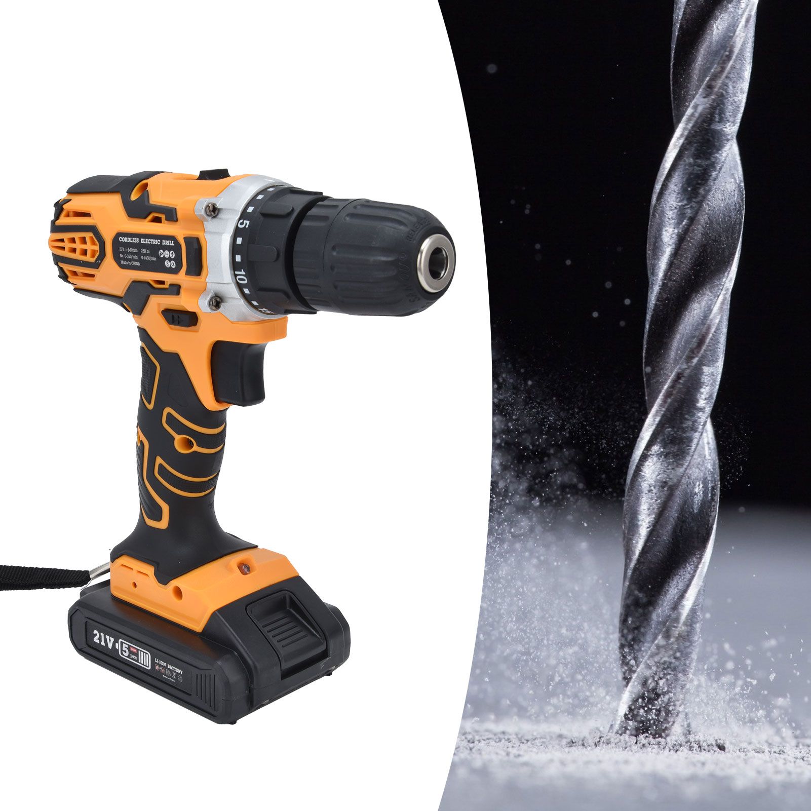 21V Lithium Electric Drill Electric Screw Driver Impact Drill Cordless Power view 11