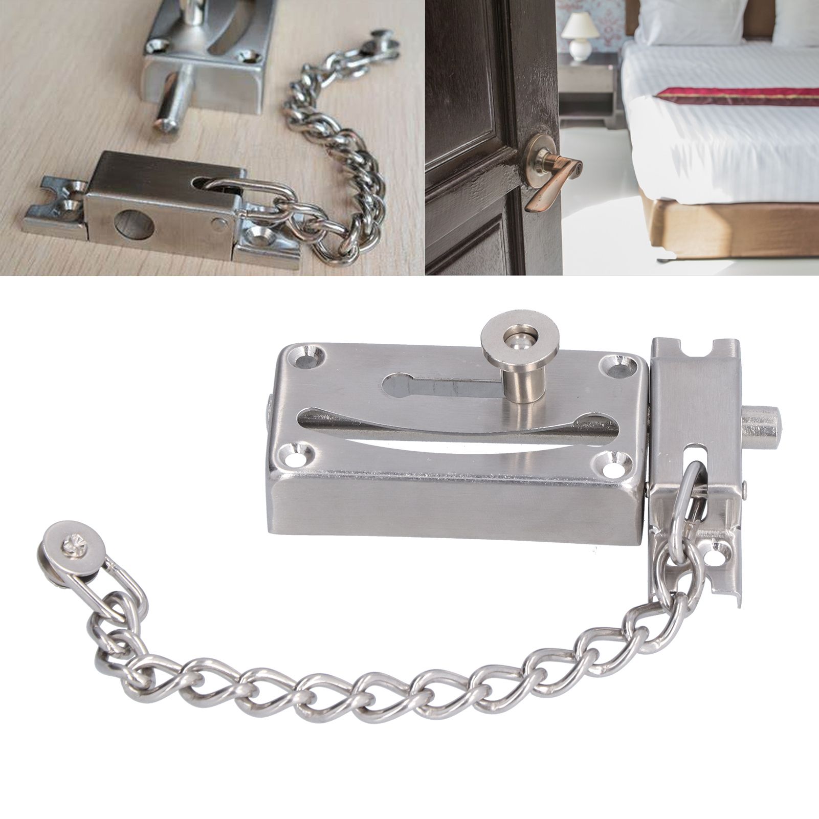 Door Slide Bolt Latch Stainless Steel AntiTheft Safety Gate Lock for Home view 12