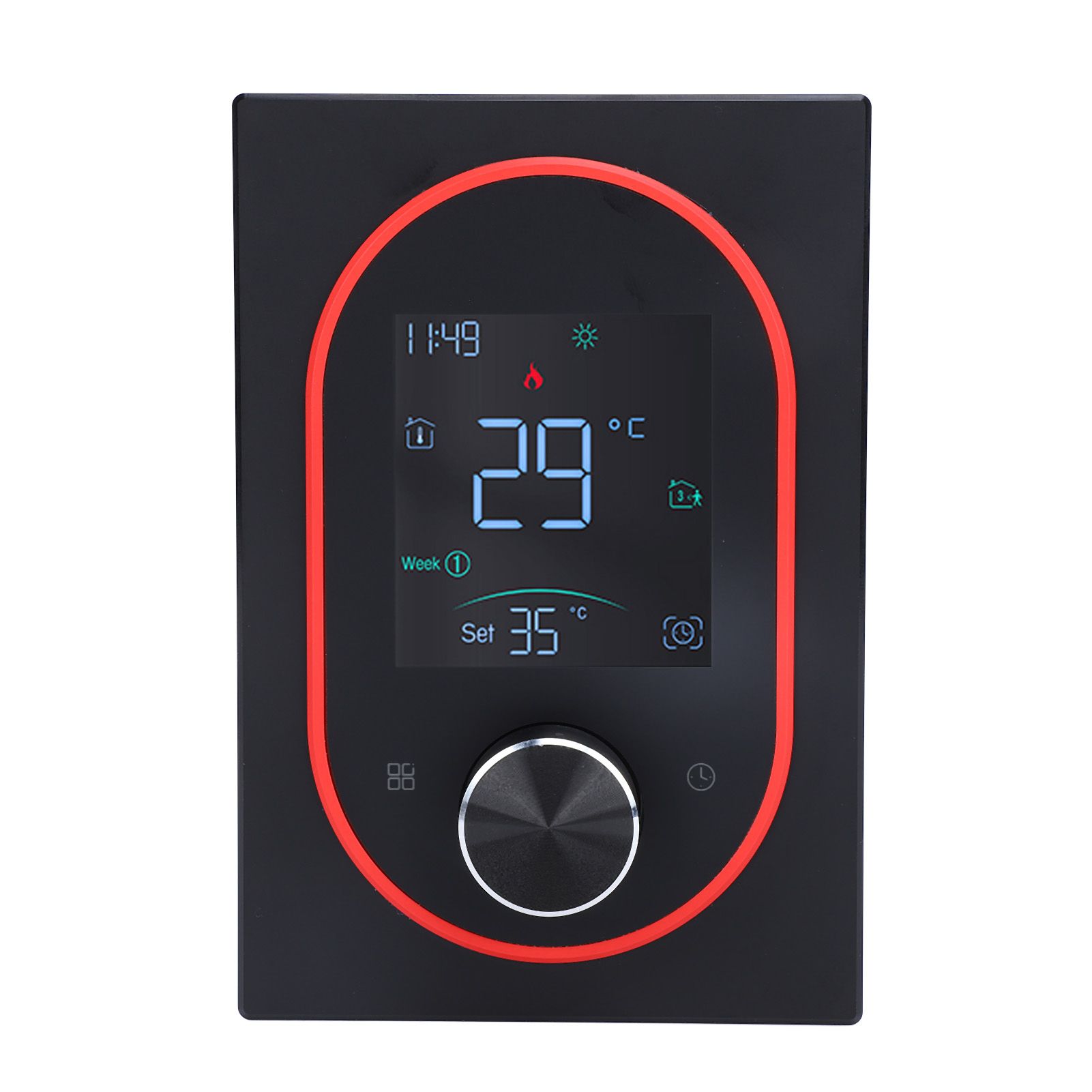 Smart Color Thermostat LCD Programmable Knob Control Touchscreen Electric view 3