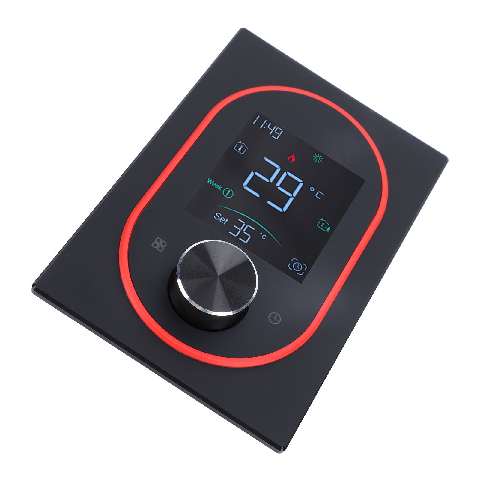 Smart Color Thermostat LCD Programmable Knob Control Touchscreen Electric view 6