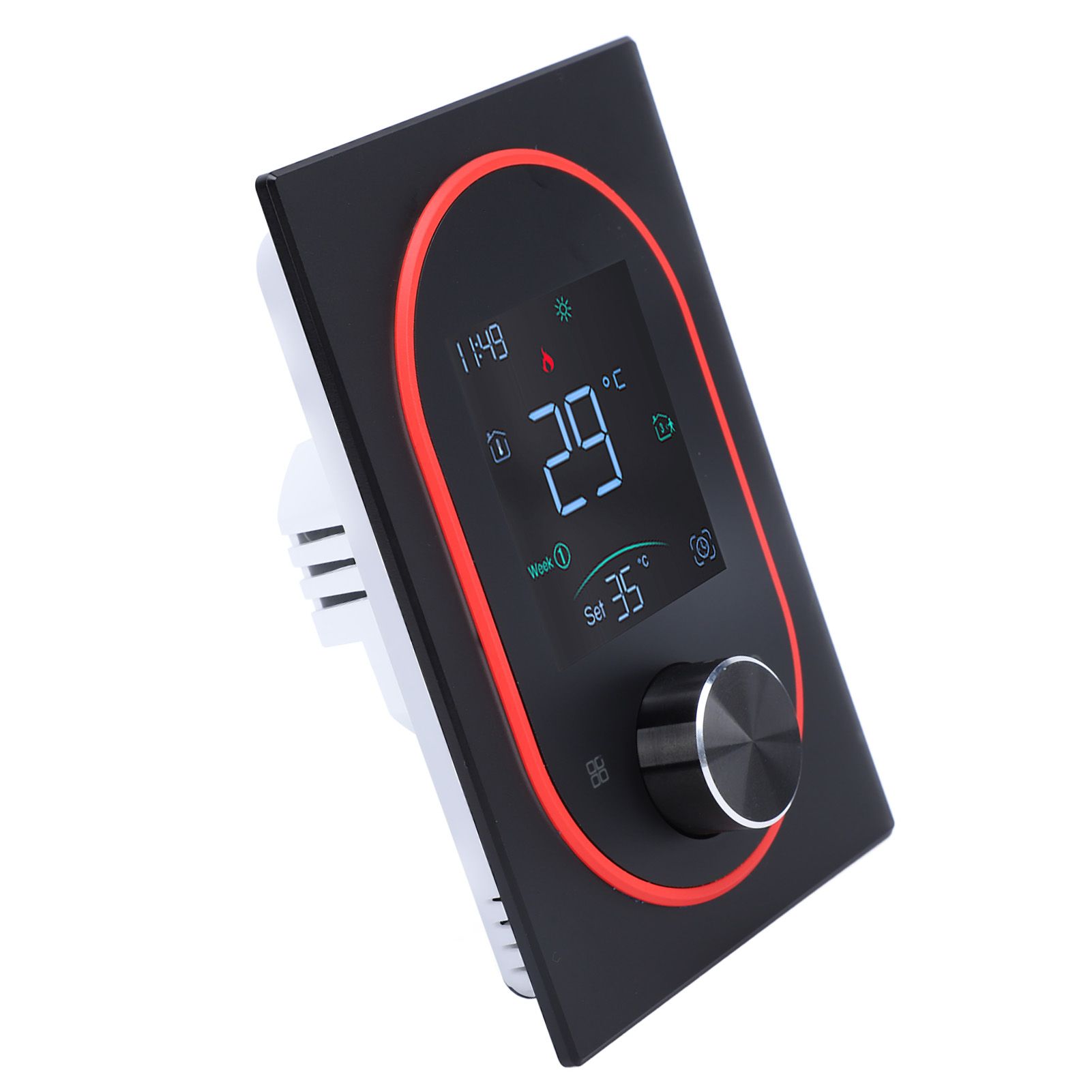 Smart Color Thermostat LCD Programmable Knob Control Touchscreen Electric view 12