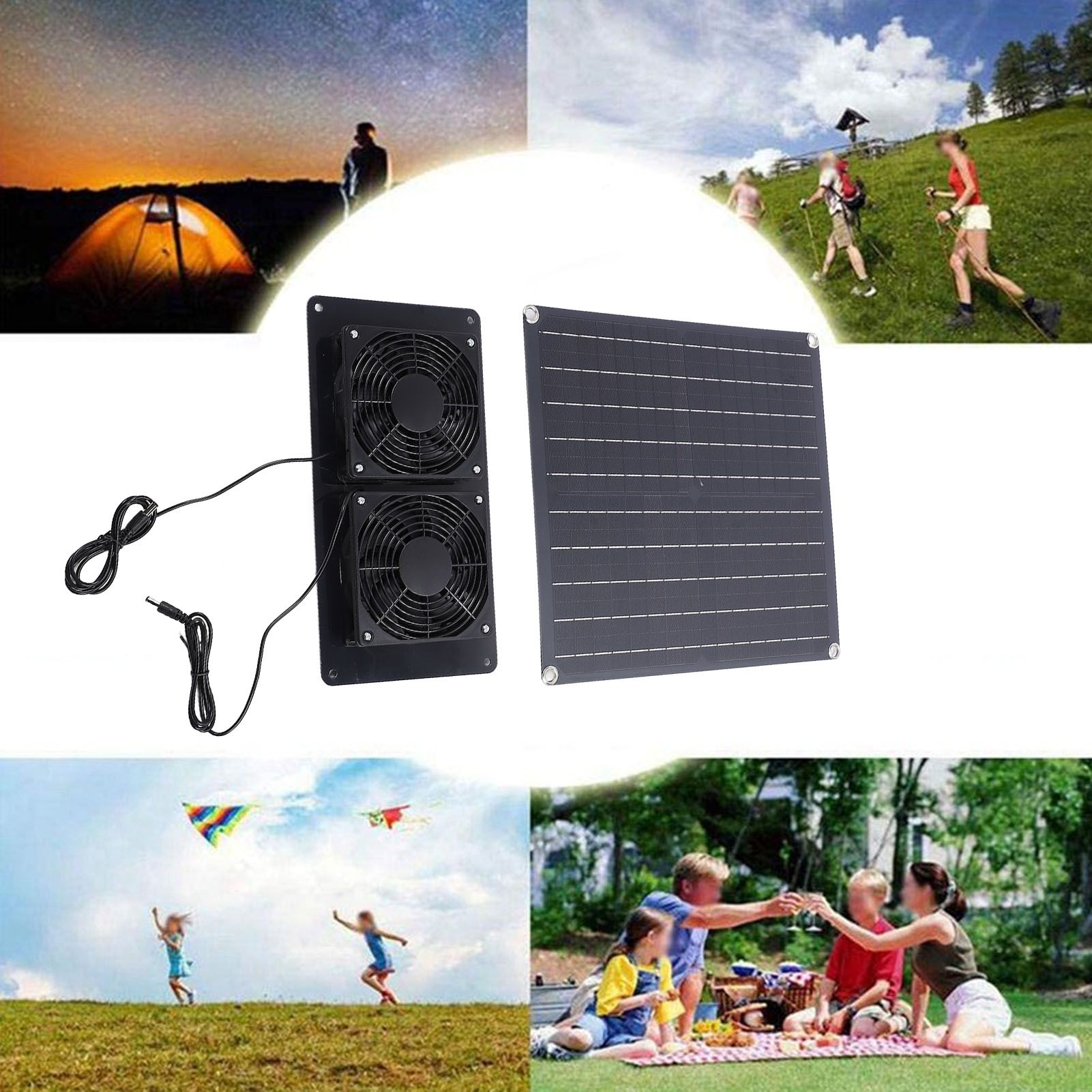 20W 18V Solar Panel Exhaust Fan Photovoltaic Vent Fan for Shed Chicken Coop view 11