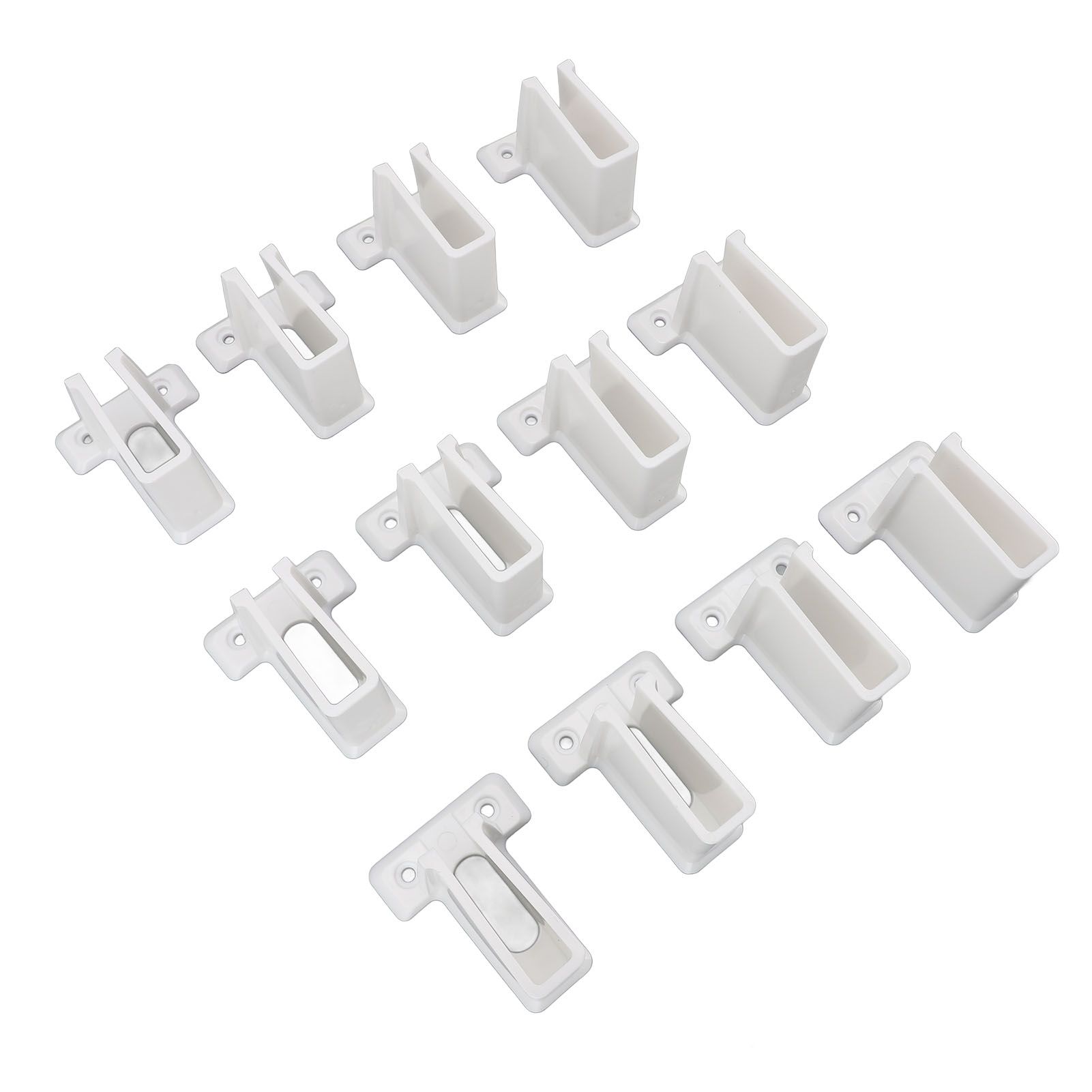 12 Pcs Wire Shelf End Bracket White Plastic Strong Load Bearing Closet Shelf