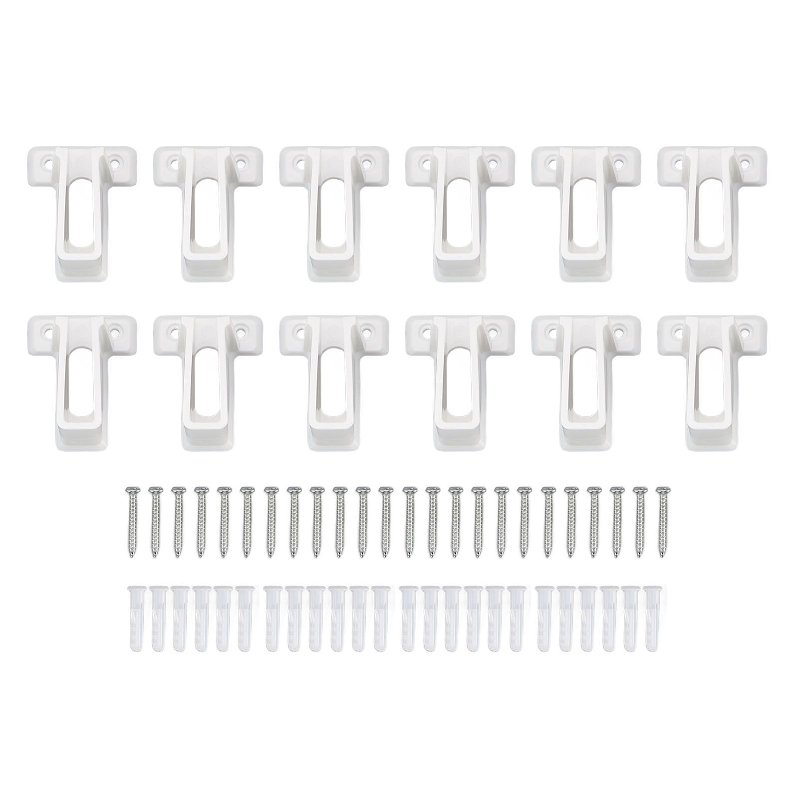 12 Pcs Wire Shelf End Bracket White Plastic Strong Load Bearing Closet Shelf view 2