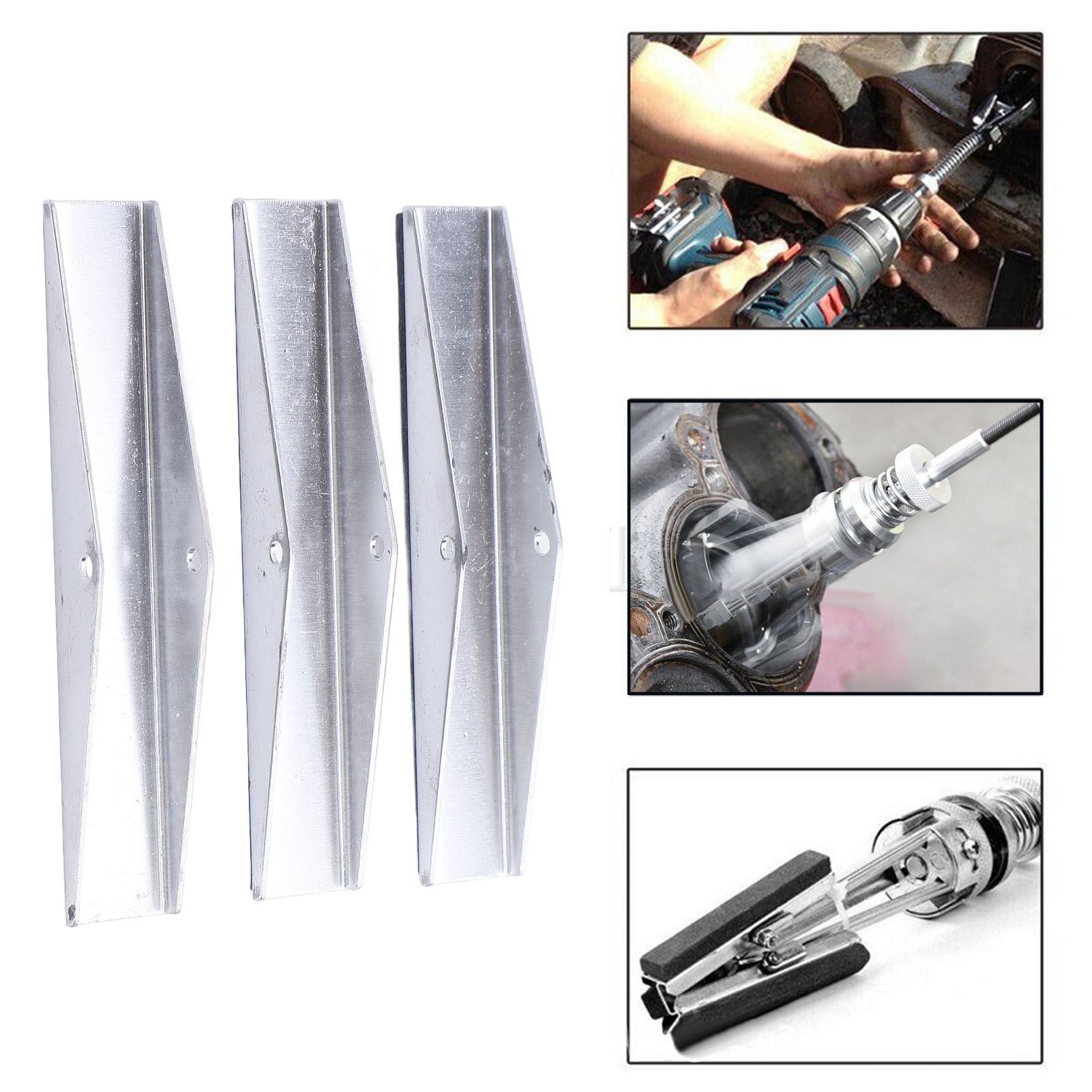 Engine Cylinder Hone Replacement Stones 4in 3 Jaw Tool Set for Auto Mechanics view 11