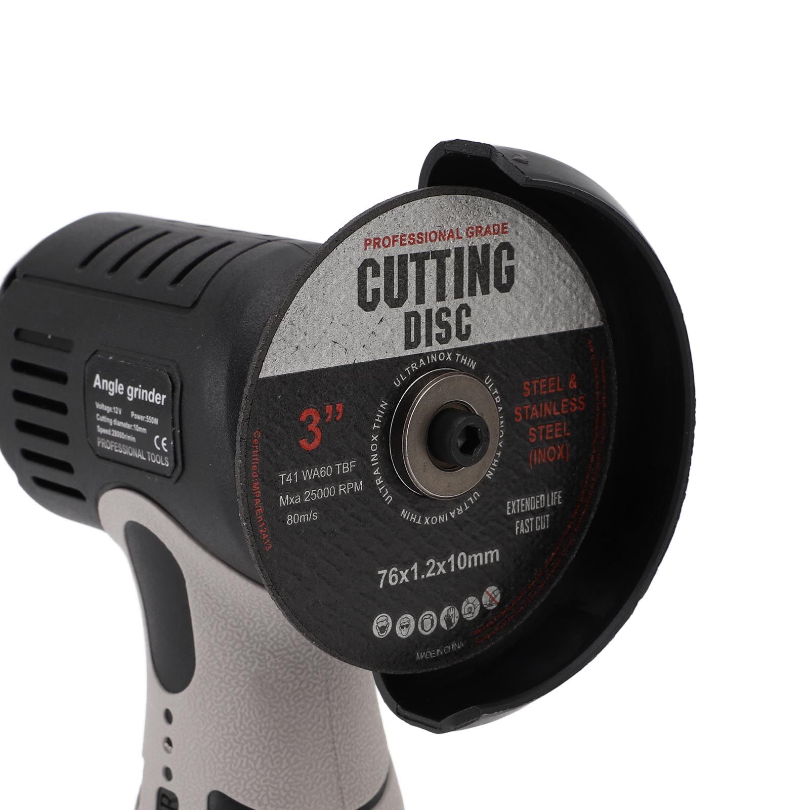 Cordless Angle Grinder with 2pcs 12V 1500mAh Batteries 19500rpm Electric Angle view 2