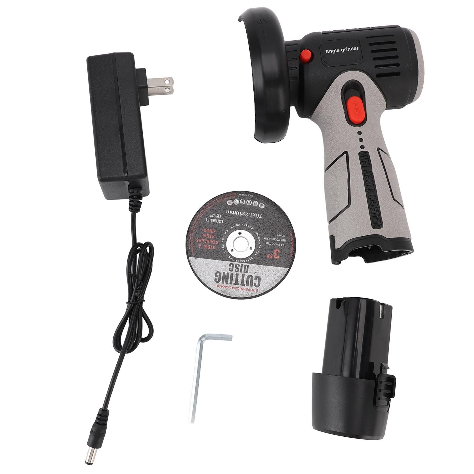 Cordless Angle Grinder with 2pcs 12V 1500mAh Batteries 19500rpm Electric Angle view 3