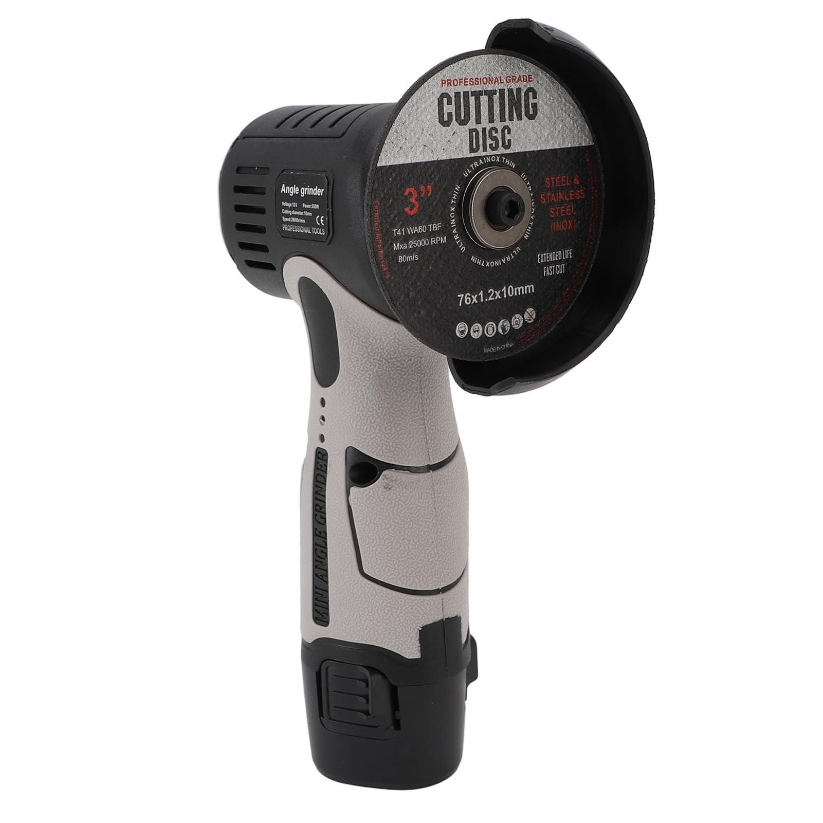 Cordless Angle Grinder with 2pcs 12V 1500mAh Batteries 19500rpm Electric Angle view 11