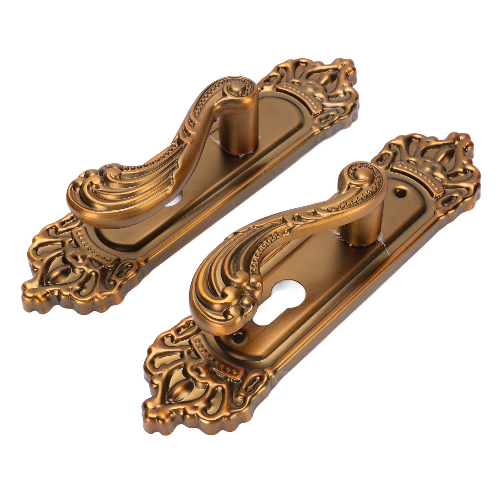 European Style Door Handle Lock Set Aluminum Silent Retro Interior Entry Door view 4