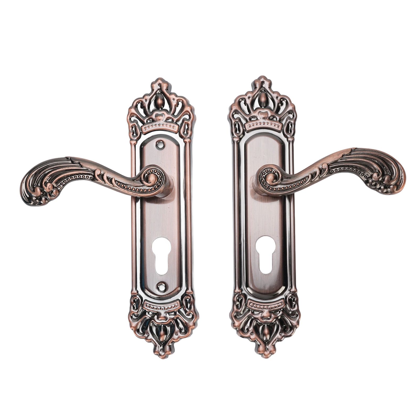Entry Door Lever with Lock Keys Universal Quiet Aluminum Alloy European Style view 4