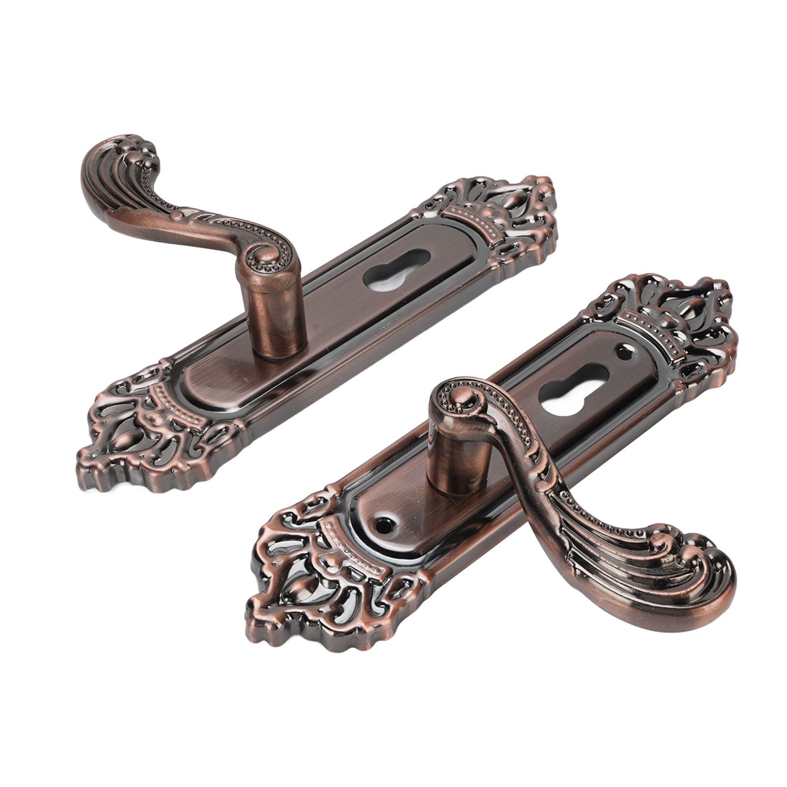 Entry Door Lever with Lock Keys Universal Quiet Aluminum Alloy European Style view 8
