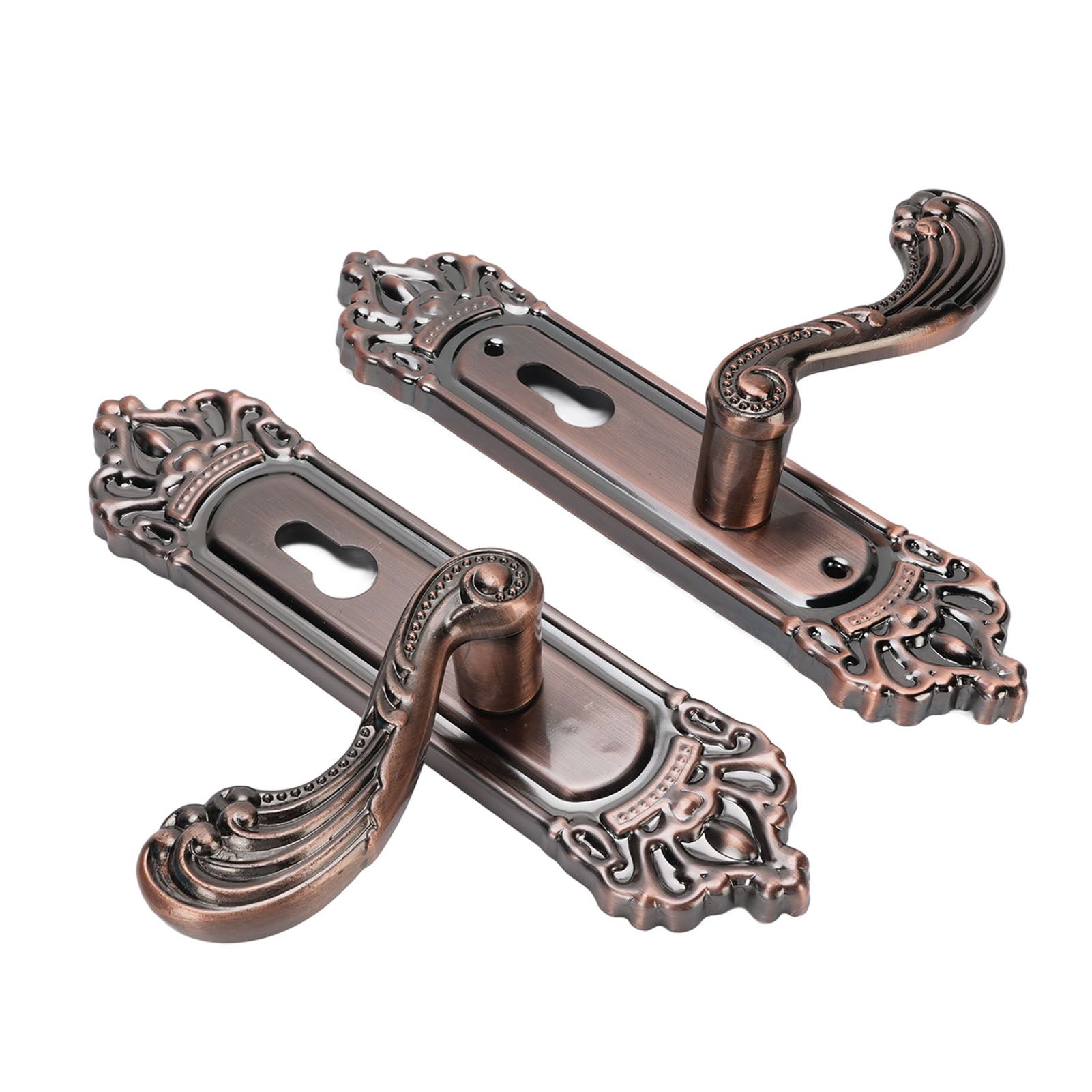 Entry Door Lever with Lock Keys Universal Quiet Aluminum Alloy European Style view 9