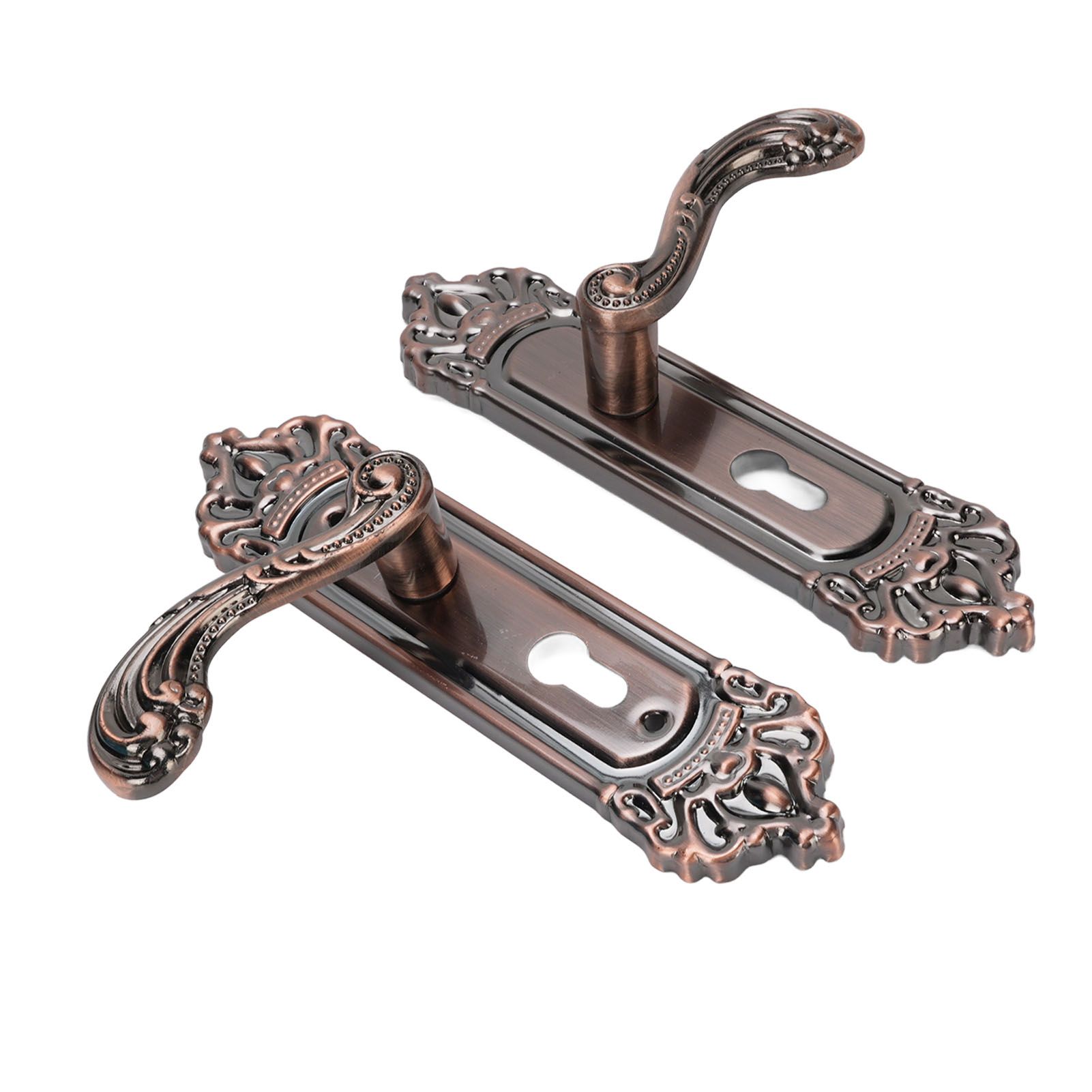 Entry Door Lever with Lock Keys Universal Quiet Aluminum Alloy European Style view 10