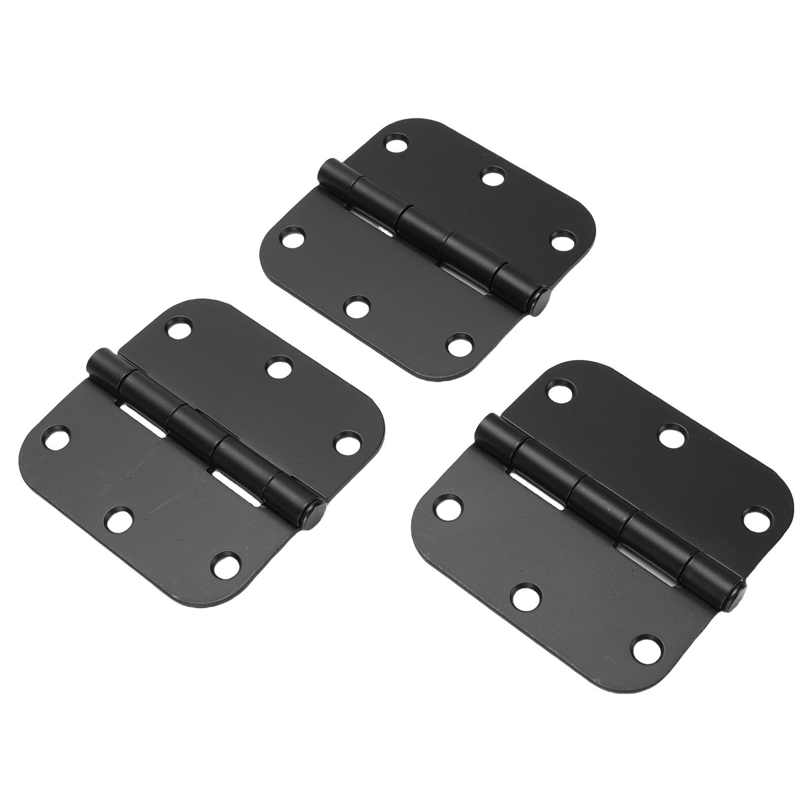 Rounded Door Hinges 3.5 Inch 5/8 Radius Matte Black Exterior Interior Door view 6