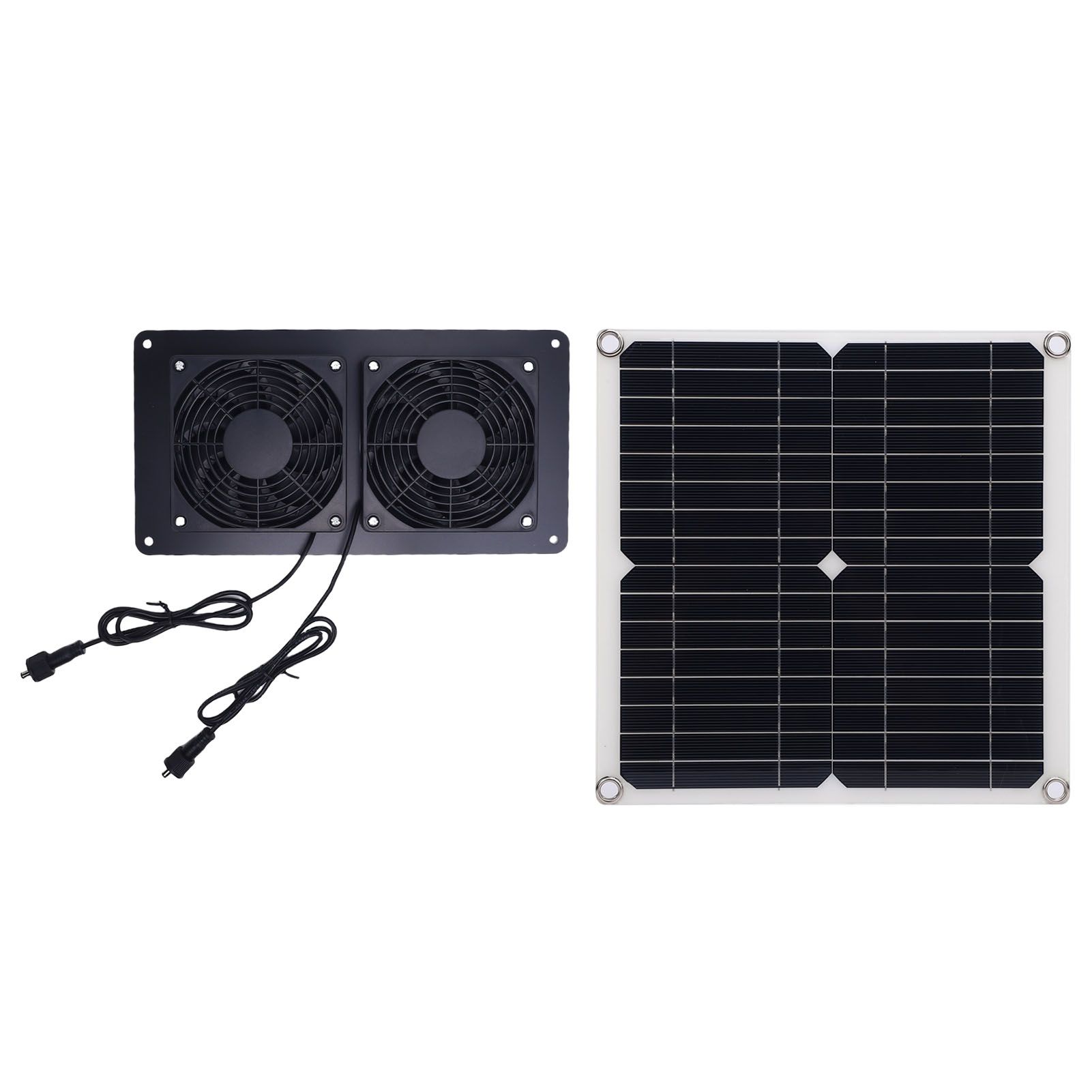 Solar Powered Exhaust Fan 12W 18V Monocrystalline Silicon Solar Panel Dual Fan