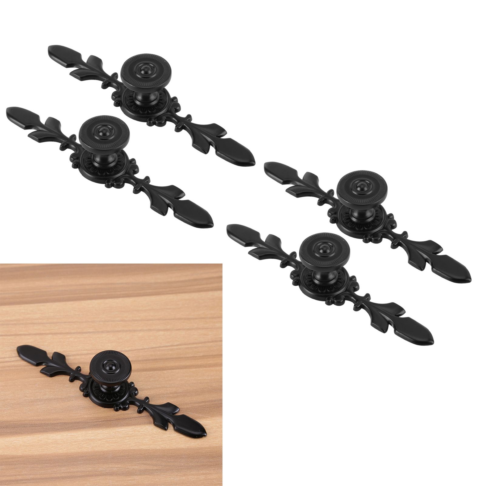 4PCS Vintage Cabinet Handles Zinc Alloy Antique Cabinet Drawer Pull Handle for view 10