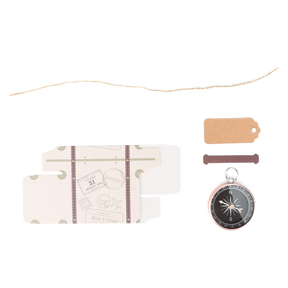 20Pcs Wedding Gift Box Candy Boxes with Compass and Kraft Tags for Travel view 2