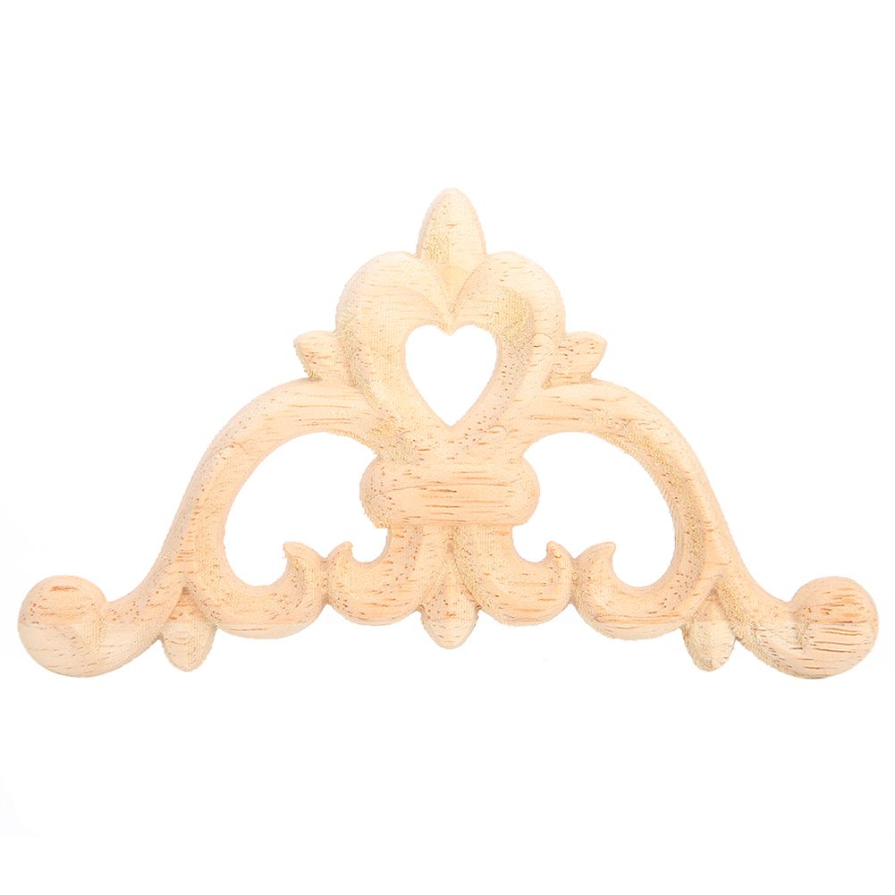 4pcs Wood Carved Corner Onlay Applique Unpainted Cabinet Decal for Home view 6