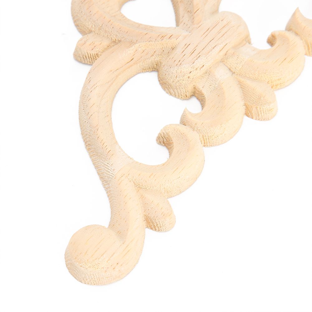4pcs Wood Carved Corner Onlay Applique Unpainted Cabinet Decal for Home view 10