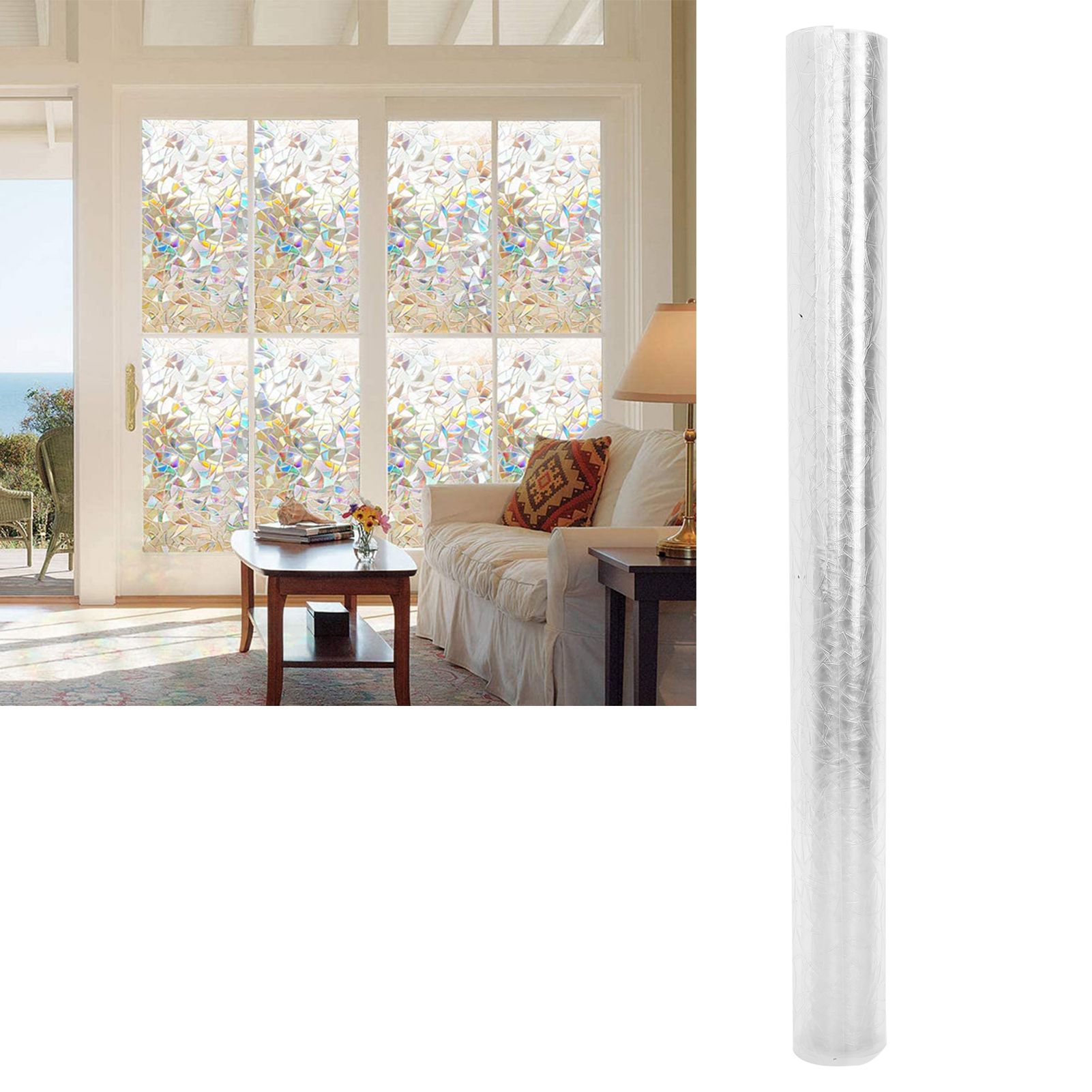 3D Window Film Decorative Rainbow Glass Decal Electrostatic Adsorption for view 10