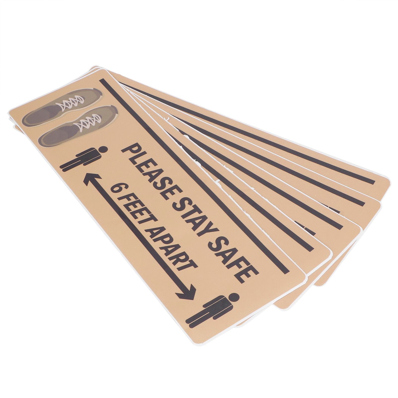 2Set Floor Sticker Safety Distance Sign Marker Warning Decal for Store view 3