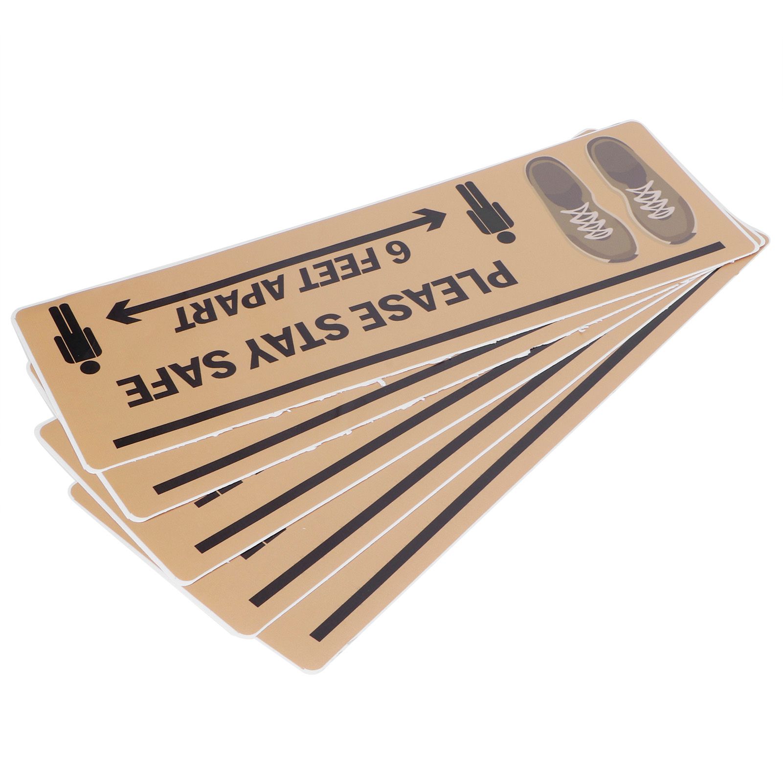 2Set Floor Sticker Safety Distance Sign Marker Warning Decal for Store view 4
