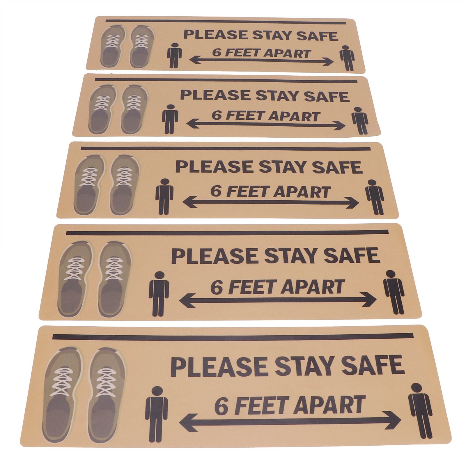 2Set Floor Sticker Safety Distance Sign Marker Warning Decal for Store view 7