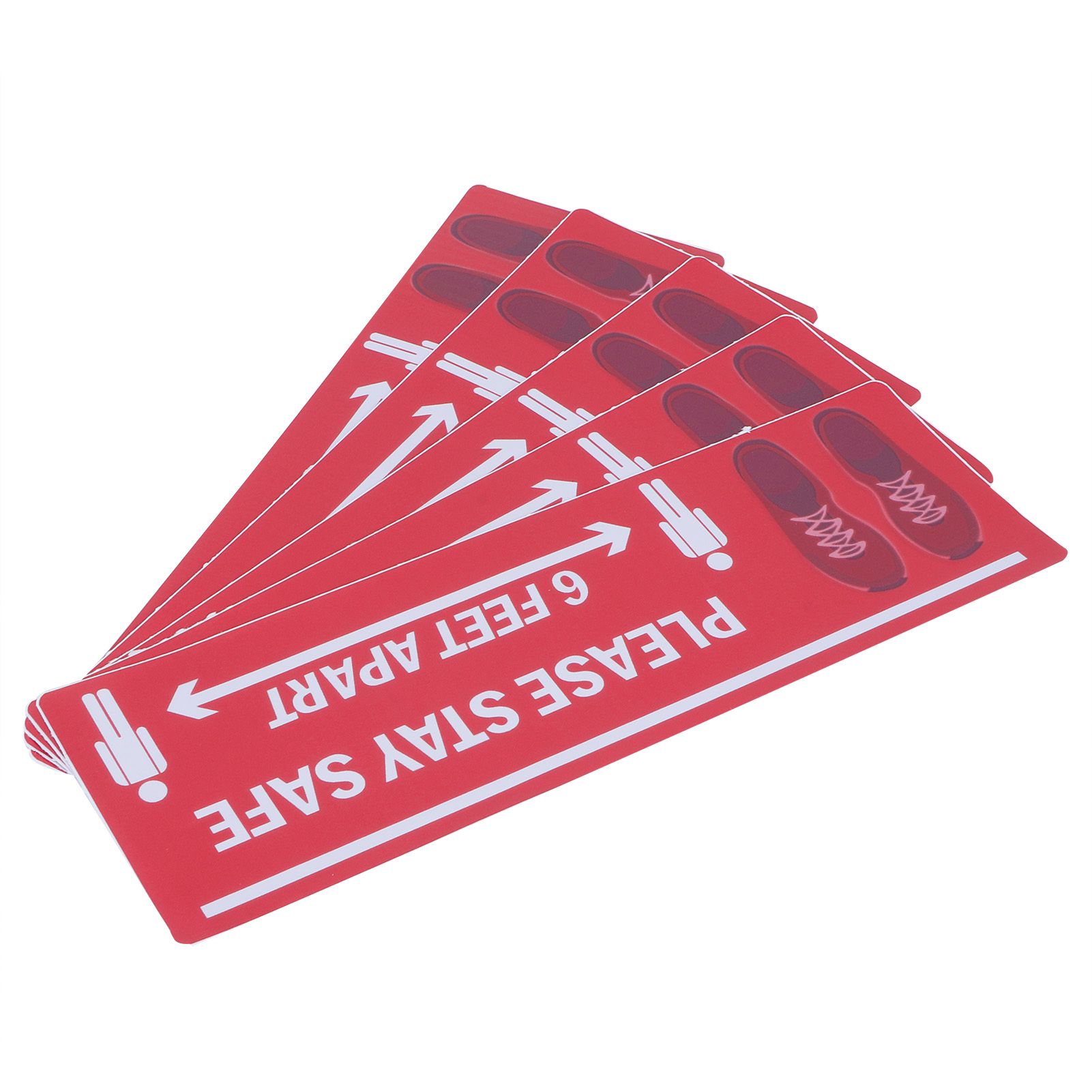 2Set Floor Sticker Safety Distance Sign Marker Warning Decal for Store view 3