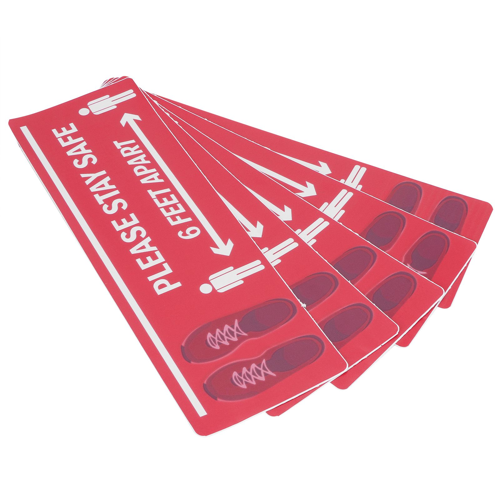 2Set Floor Sticker Safety Distance Sign Marker Warning Decal for Store view 4