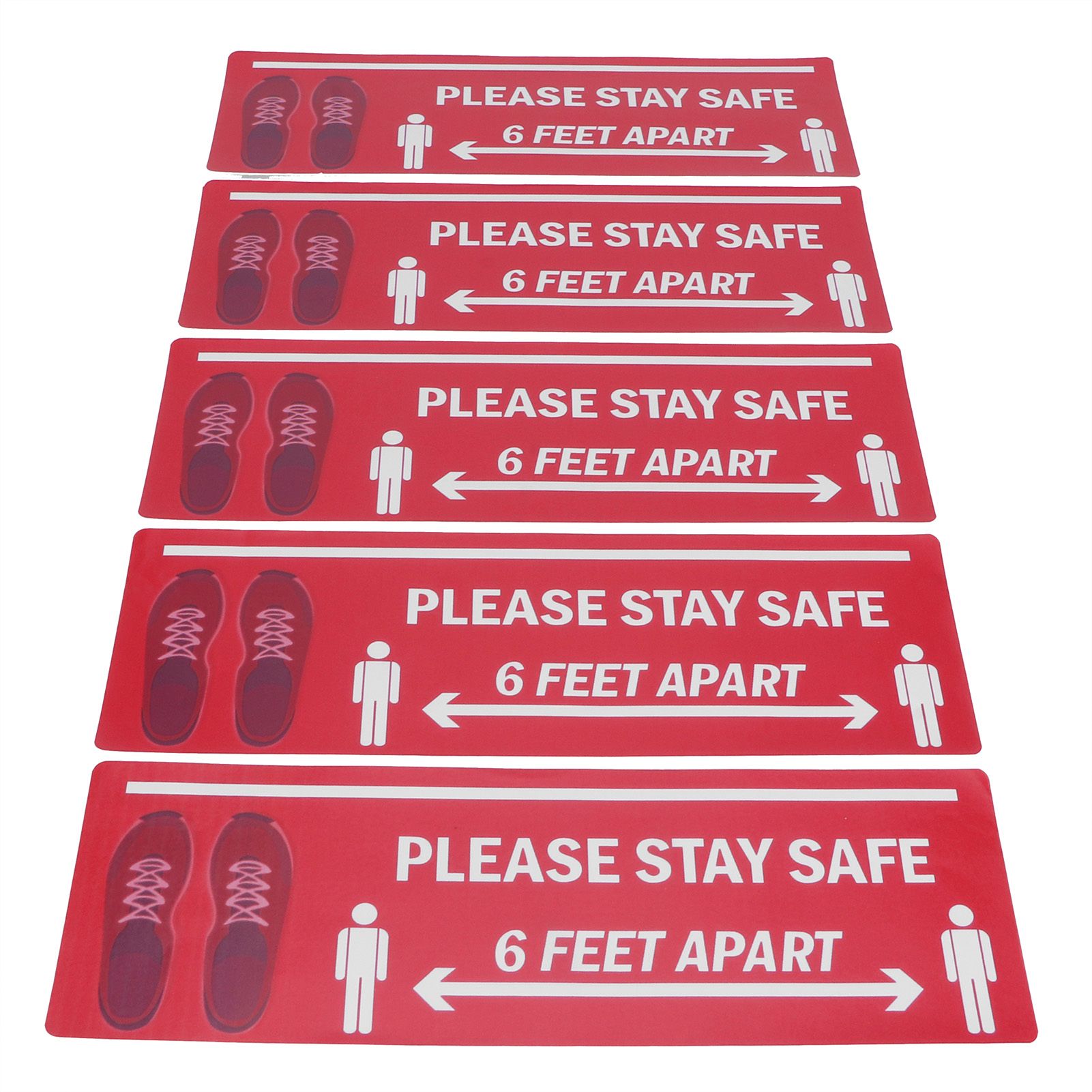 2Set Floor Sticker Safety Distance Sign Marker Warning Decal for Store view 6