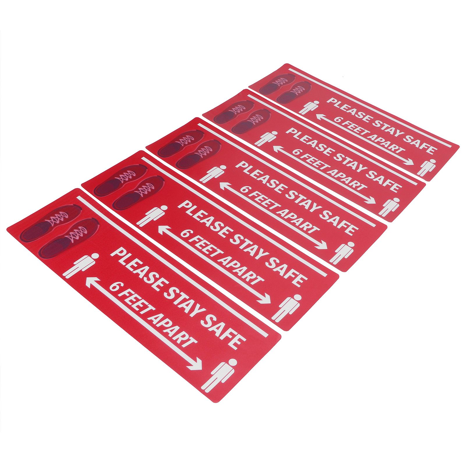 2Set Floor Sticker Safety Distance Sign Marker Warning Decal for Store view 7