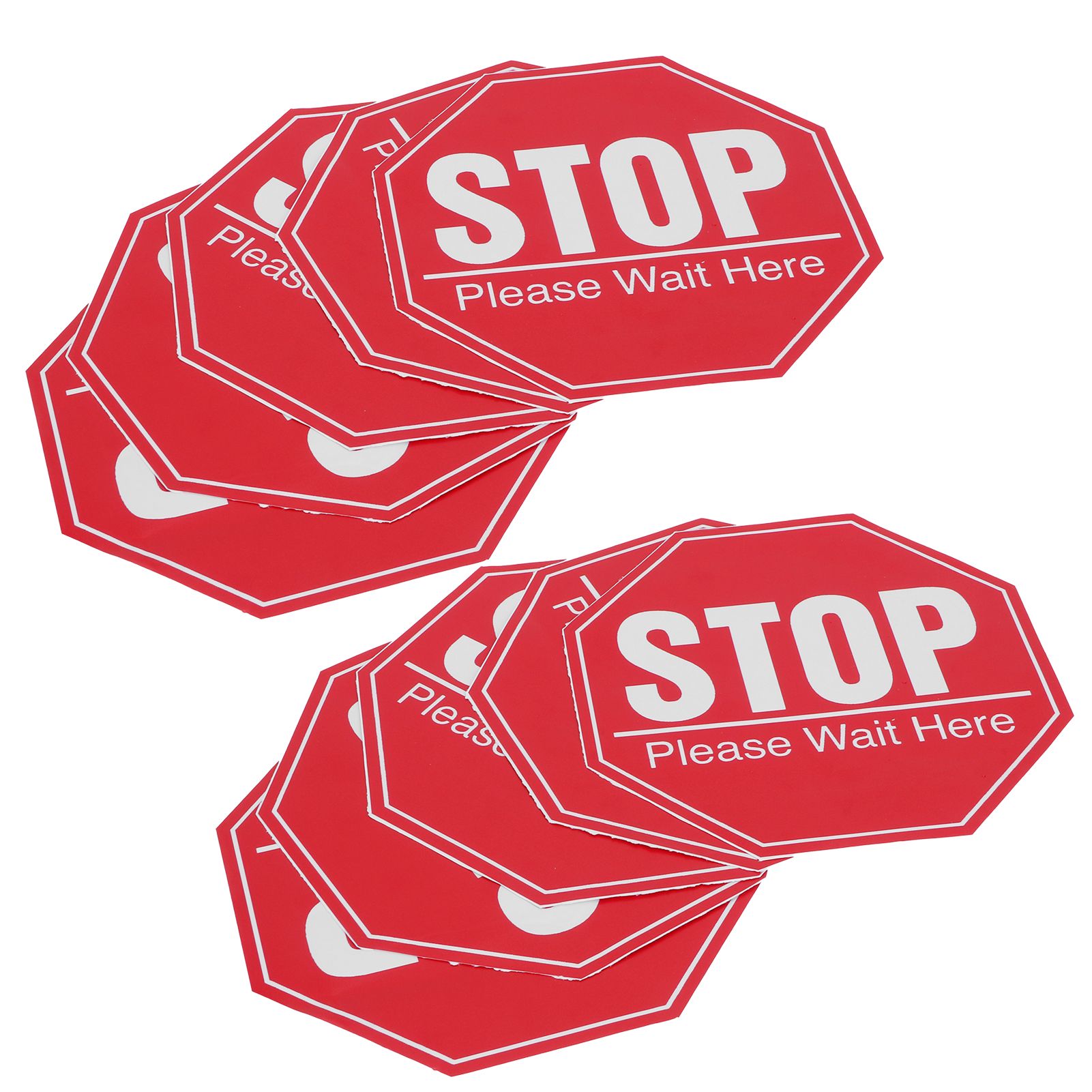 2 Set Floor Stop Sign Sticker Safety Distancing Floor Marker Warning Decal for view 3
