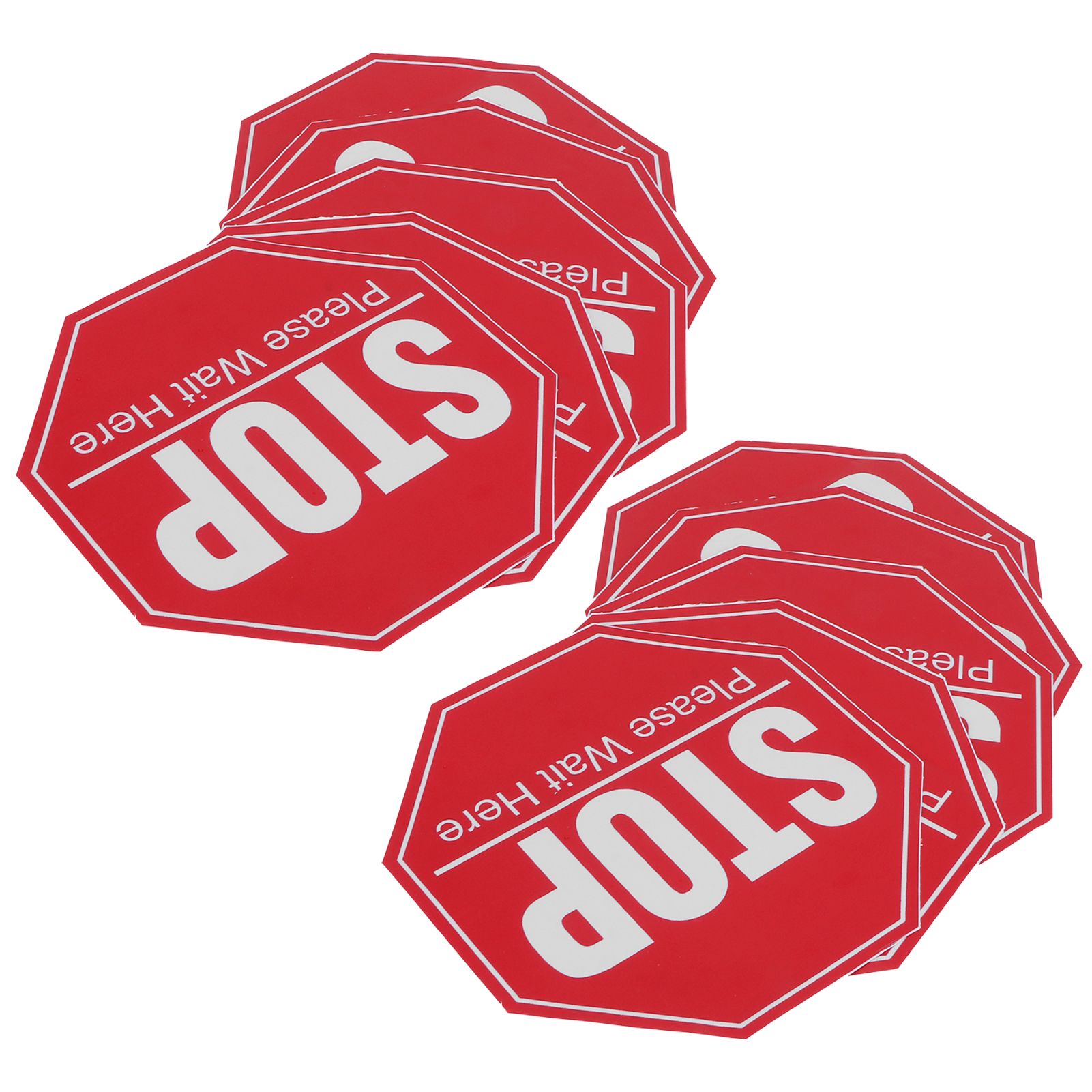 2 Set Floor Stop Sign Sticker Safety Distancing Floor Marker Warning Decal for view 5